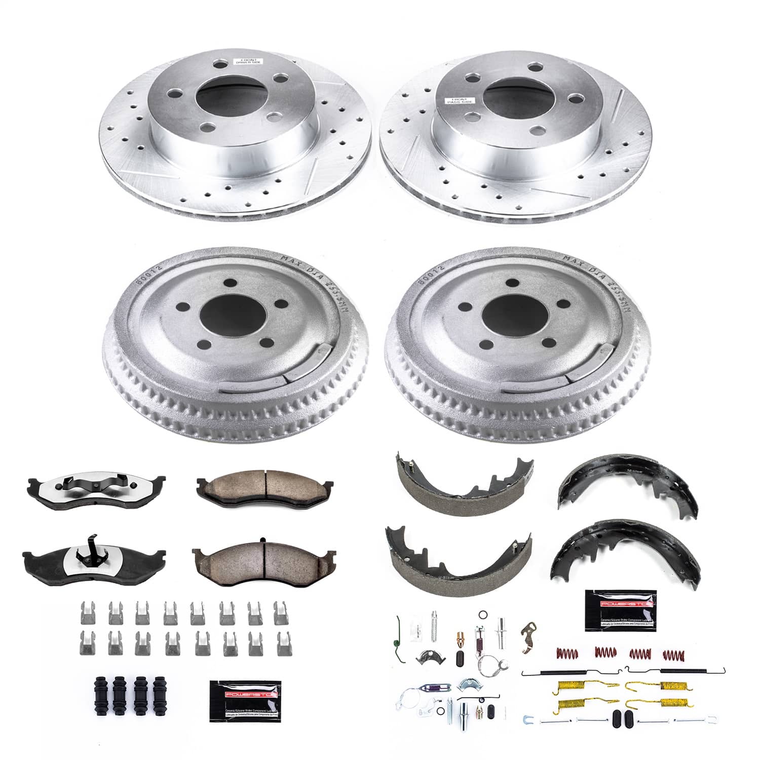 Power Stop - K15132DK-36 - Complete Vehicle Disc/Drum Brake Kit
