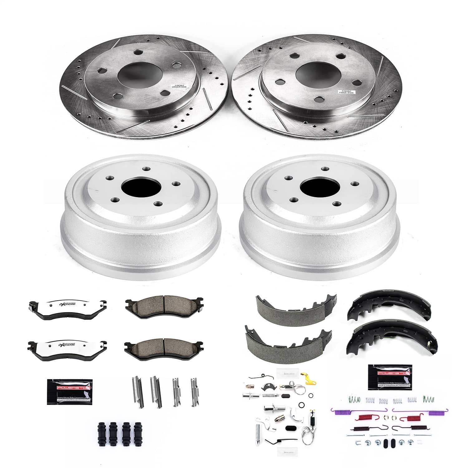 Power Stop - K15166DK-36 - Complete Vehicle Disc/Drum Brake Kit