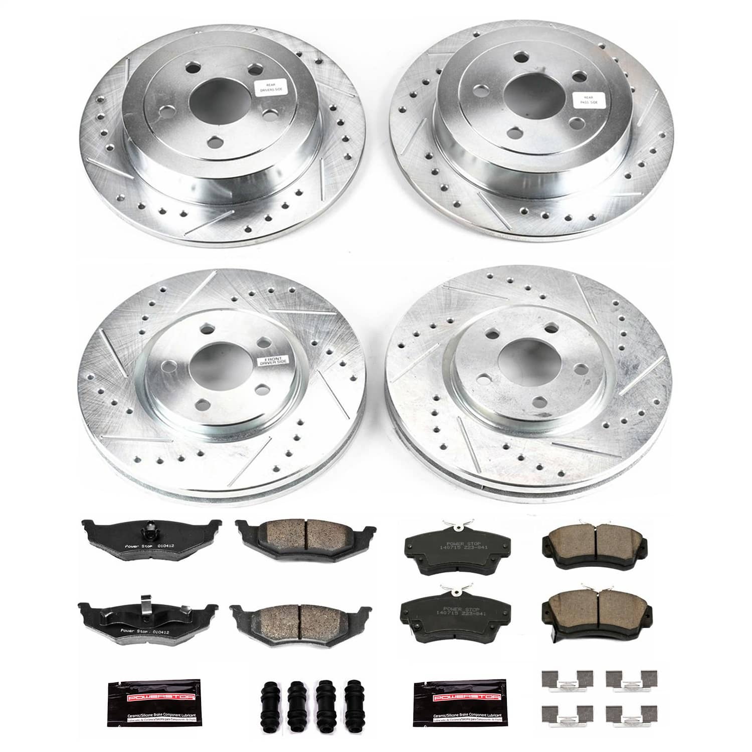 Power Stop - K1707 - Front and Rear - Disc Brake Pad and Rotor Kit