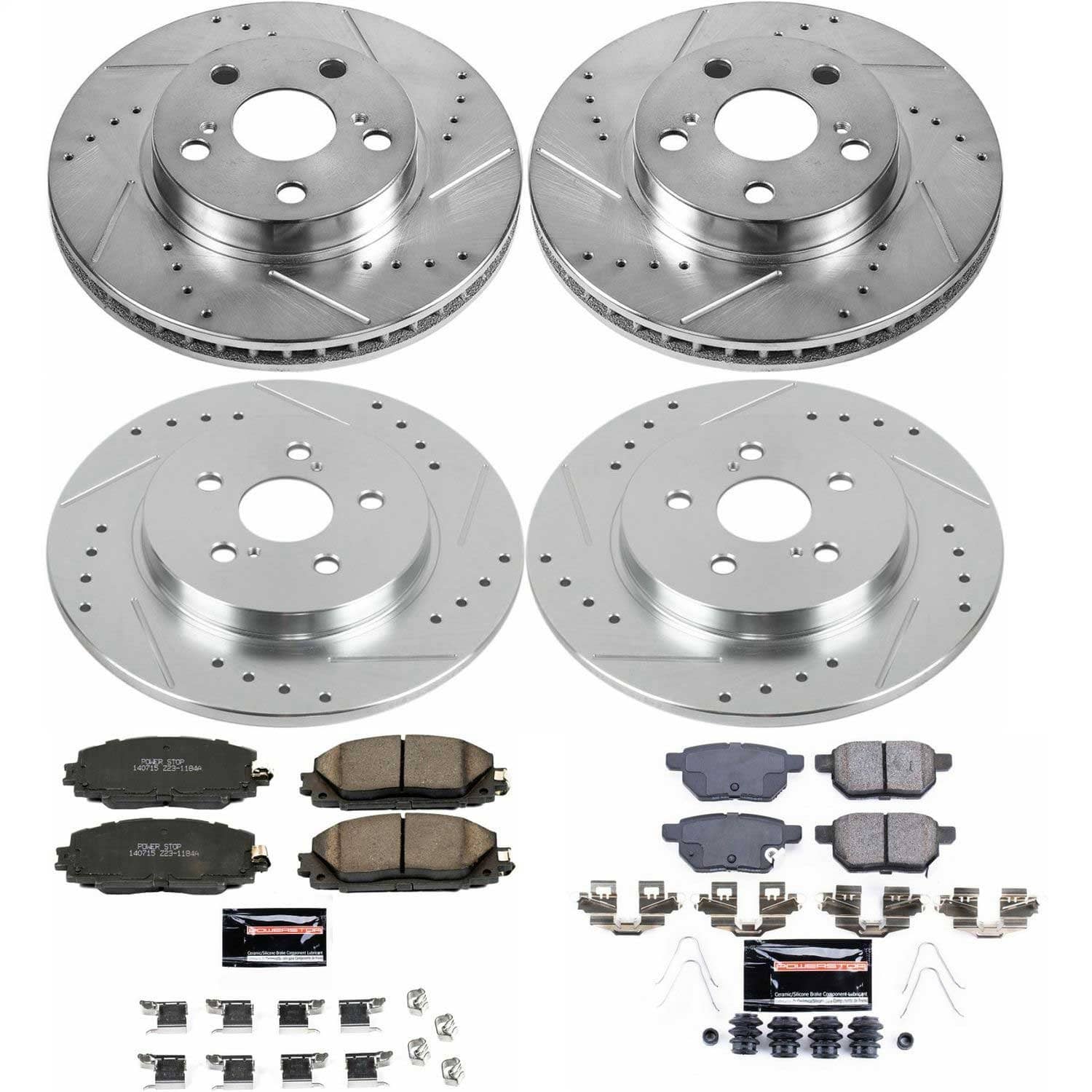 Power Stop - K6487 - Front and Rear - Disc Brake Pad and Rotor Kit