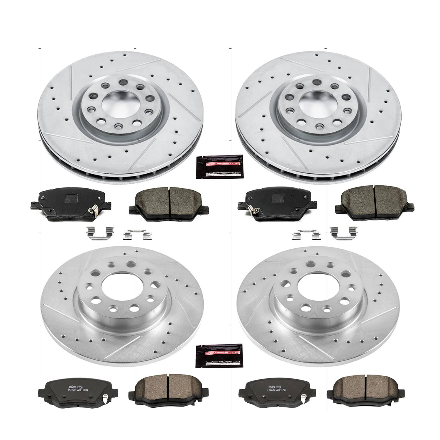 Power Stop - K7300 - Front and Rear - Disc Brake Pad and Rotor Kit