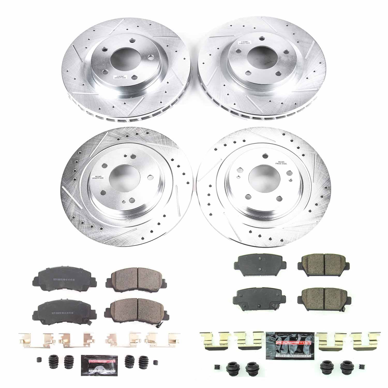 Power Stop - K8461 - Front and Rear - Disc Brake Pad and Rotor Kit