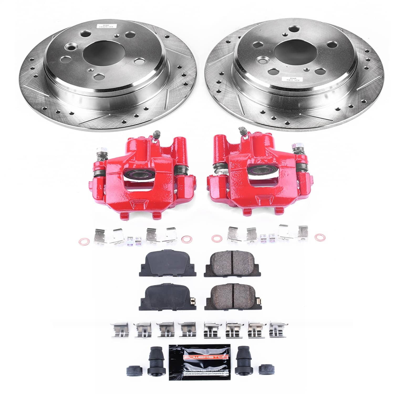Power Stop - KC1084 - Rear - Disc Brake Pad/Caliper and Rotor Kit