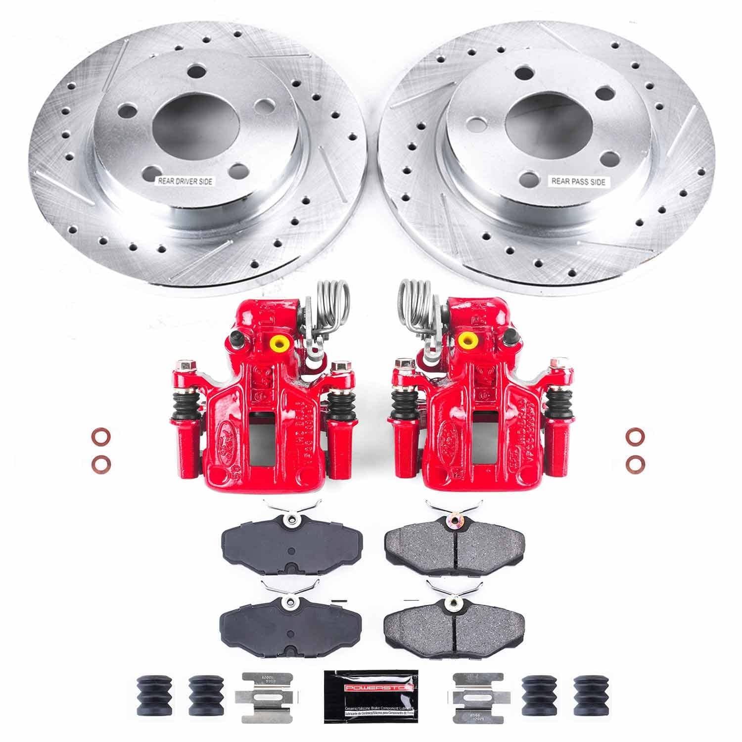Power Stop - KC1298 - Rear - Disc Brake Pad/Caliper and Rotor Kit
