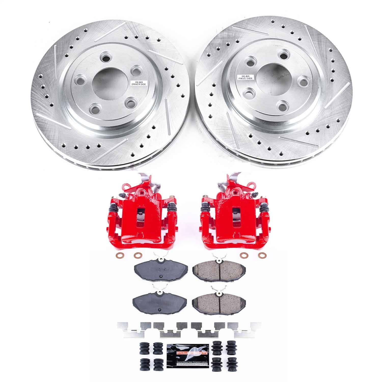 Power Stop - KC1361A - Rear - Disc Brake Pad/Caliper and Rotor Kit
