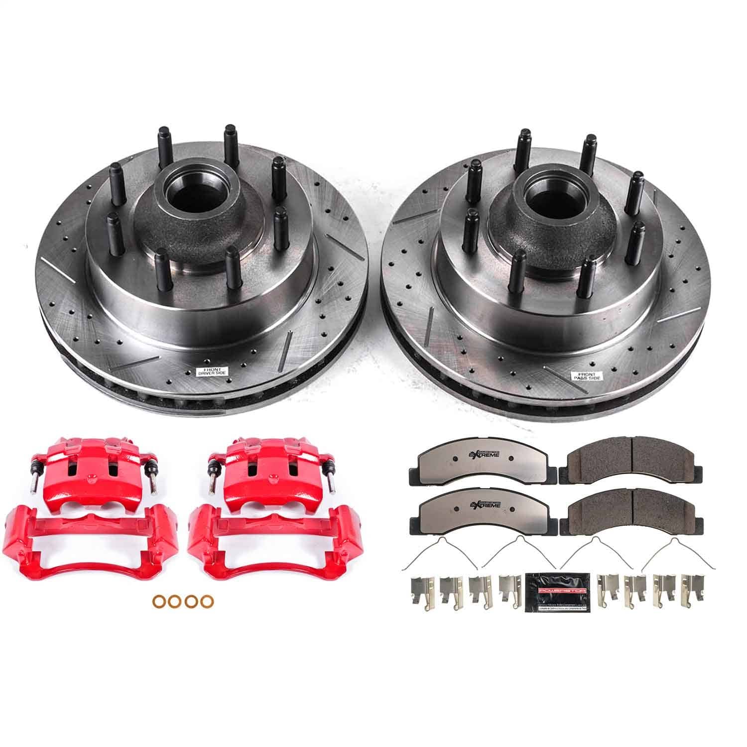 Power Stop - KC1392-36 - Front - Disc Brake Pad/Caliper and Rotor Kit