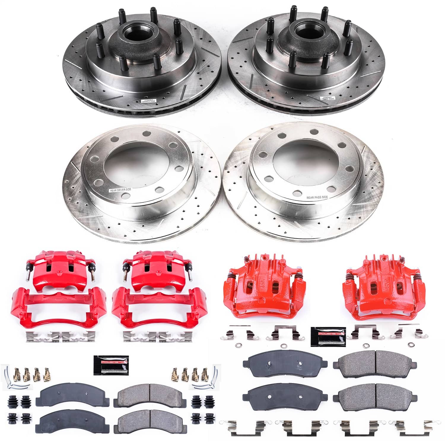 Power Stop - KC1393 - Front and Rear - Disc Brake Pad/Caliper and Rotor Kit