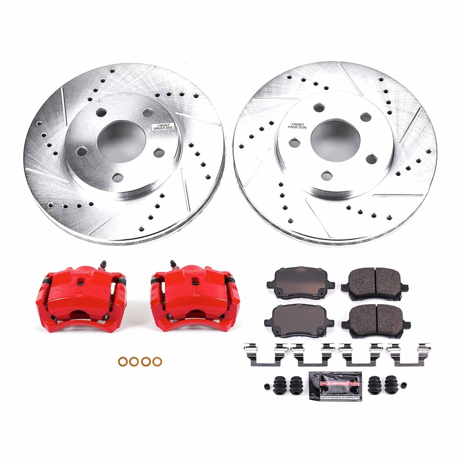 Power Stop - KC1448 - Front - Disc Brake Pad/Caliper and Rotor Kit