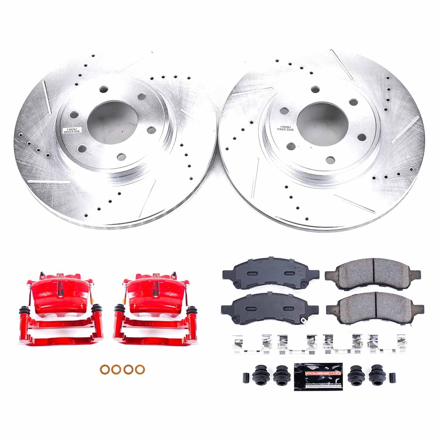 Power Stop - KC1453 - Front - Disc Brake Pad/Caliper and Rotor Kit