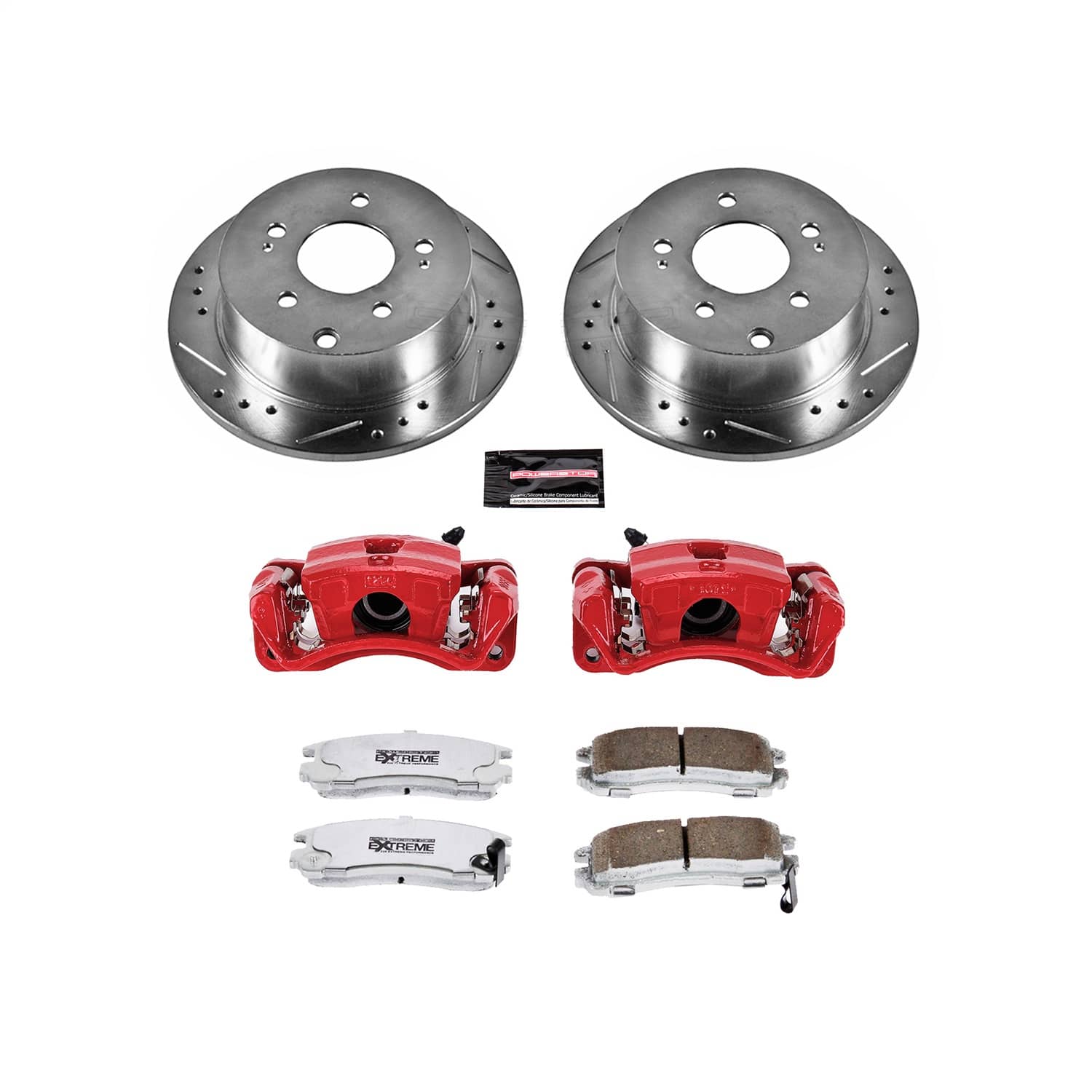 Power Stop - KC155-26 - Rear - Disc Brake Pad/Caliper and Rotor Kit
