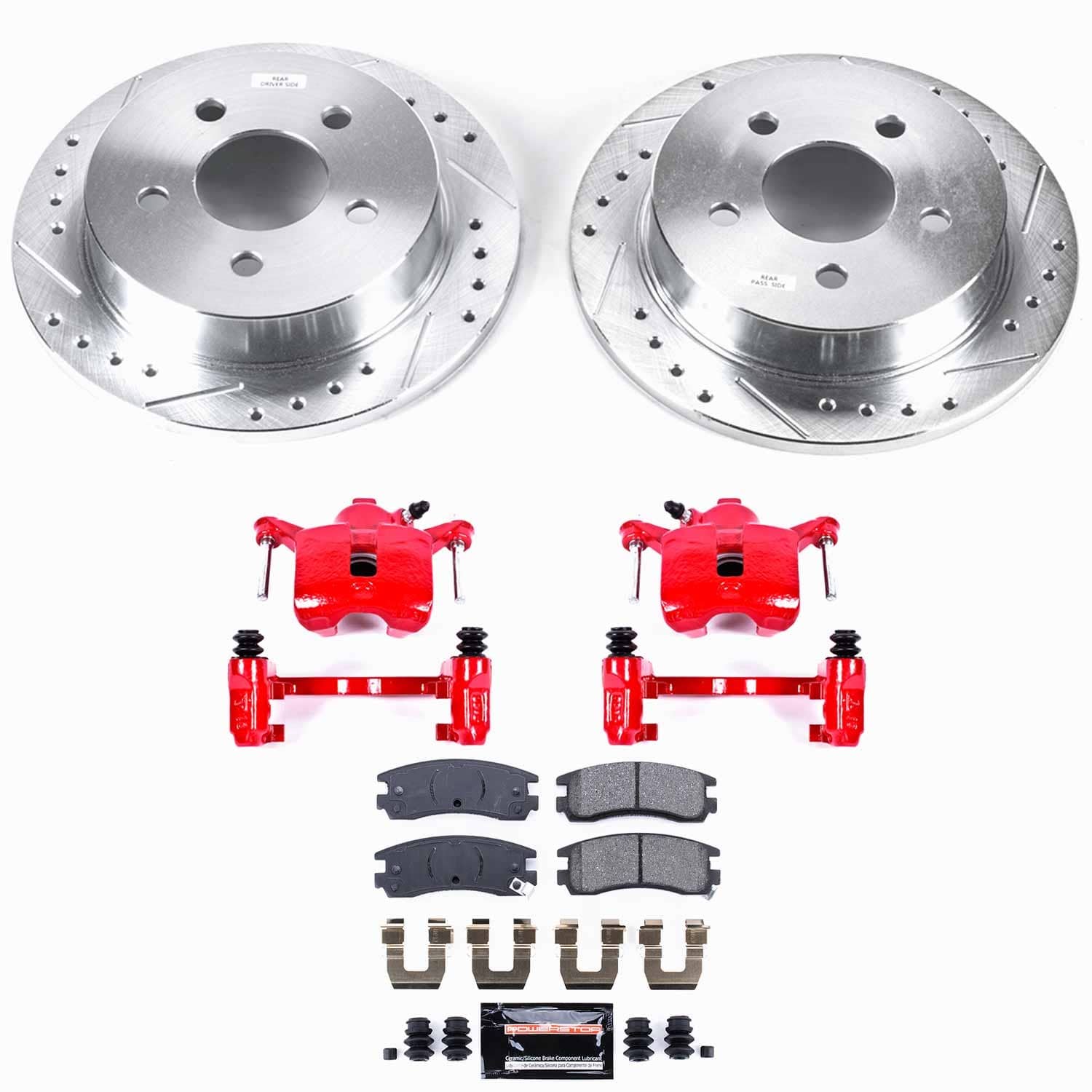 Power Stop - KC1558 - Rear - Disc Brake Pad/Caliper and Rotor Kit