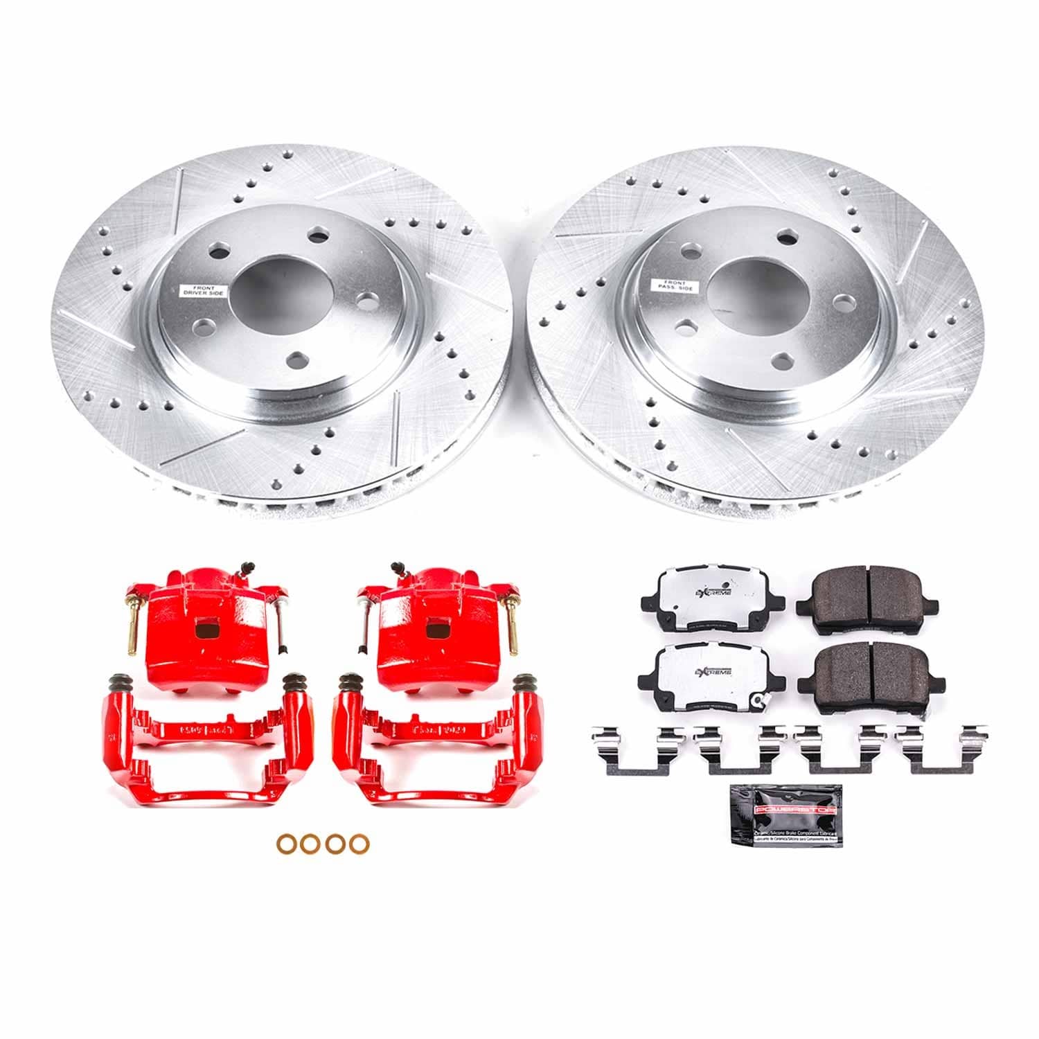 Power Stop - KC1610-26 - Front - Disc Brake Pad/Caliper and Rotor Kit
