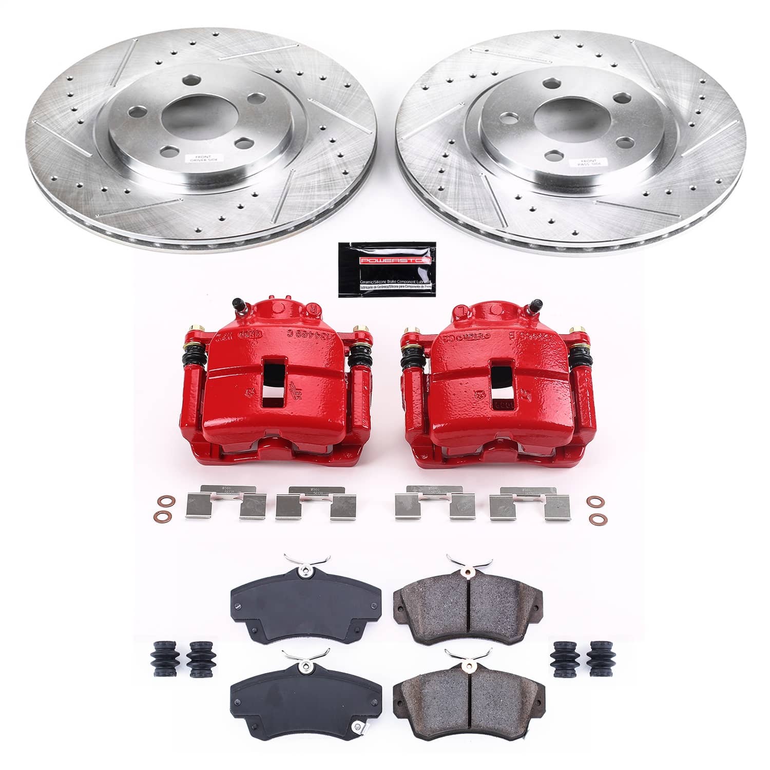 Power Stop - KC1704A - Front - Disc Brake Pad/Caliper and Rotor Kit