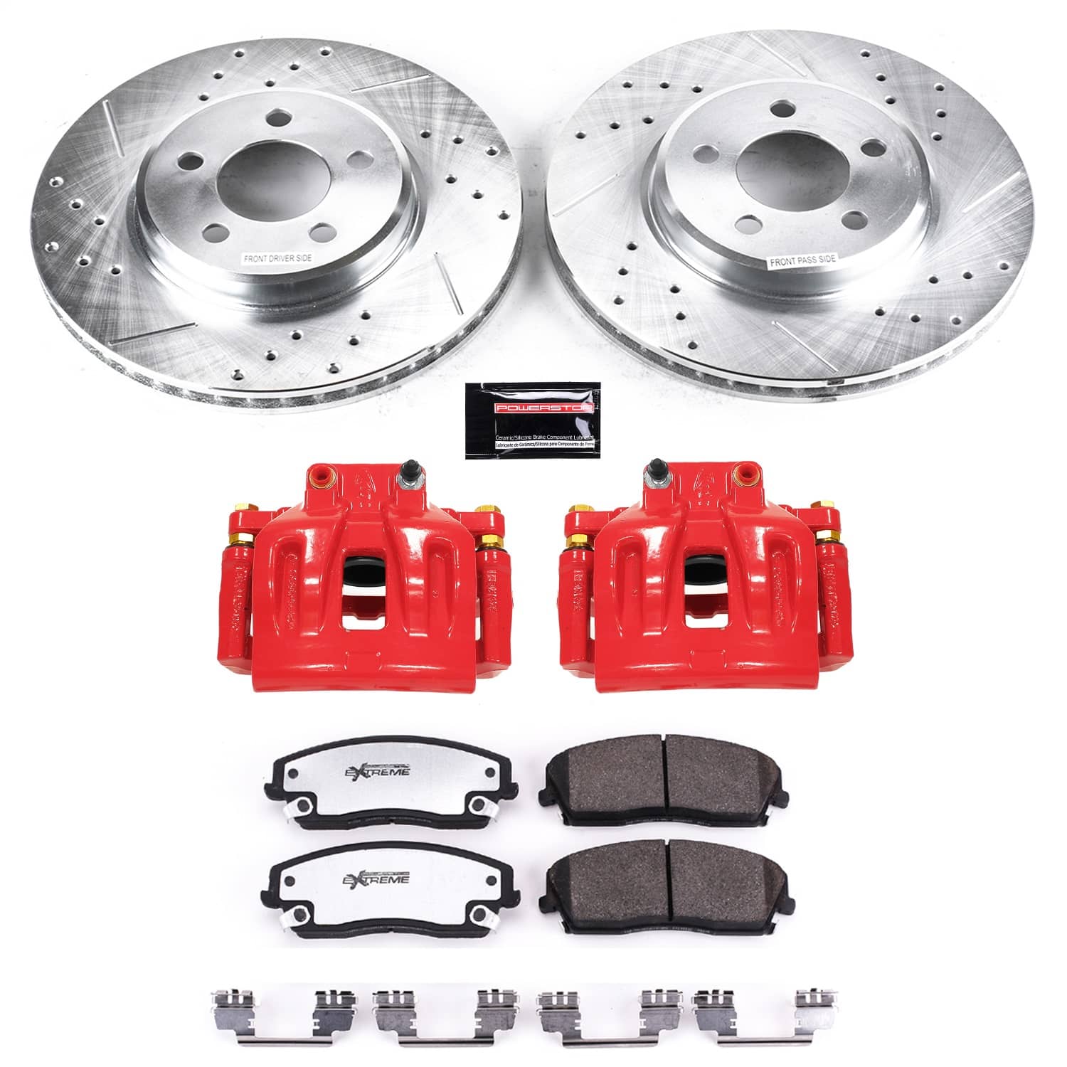 Power Stop - KC1714A-26 - Front - Disc Brake Pad/Caliper and Rotor Kit