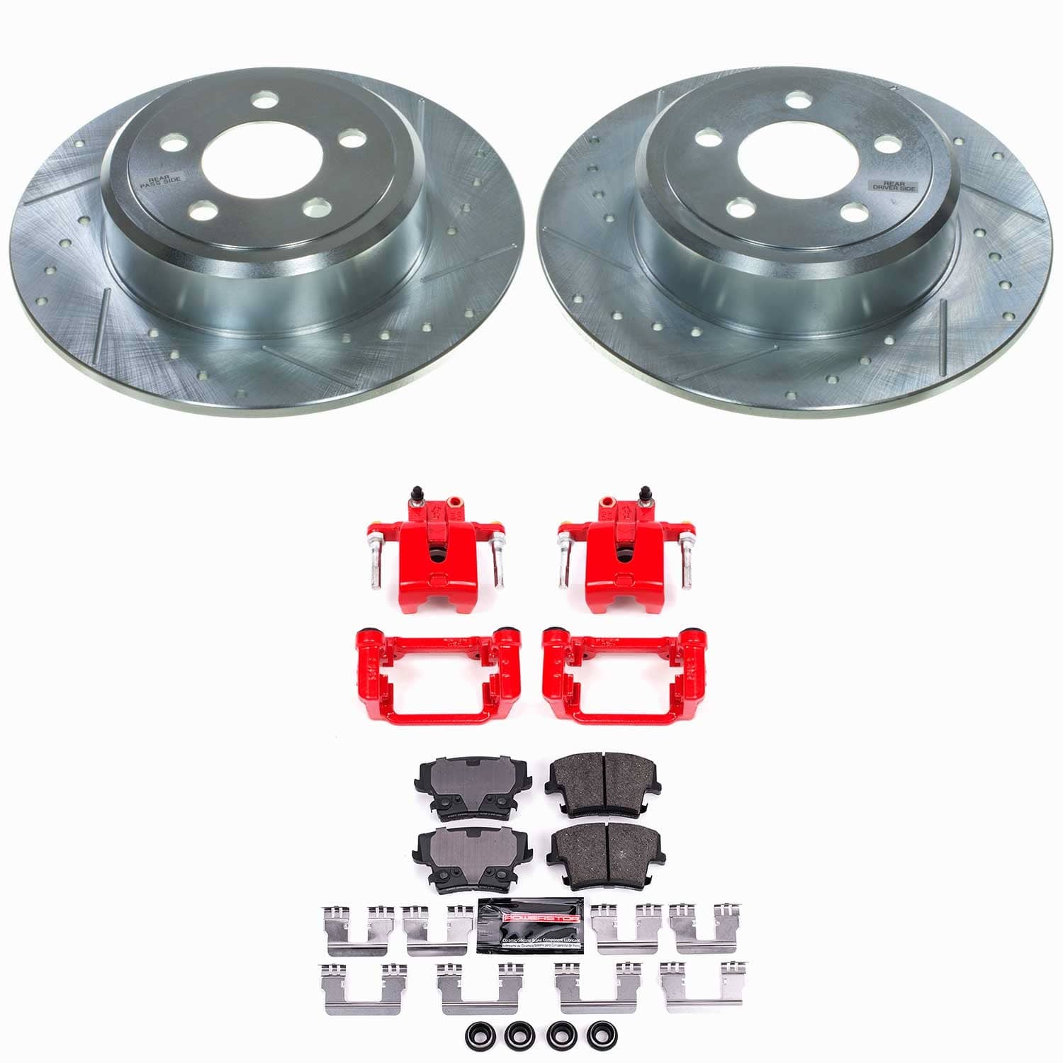 Power Stop - KC1719 - Rear - Disc Brake Pad/Caliper and Rotor Kit