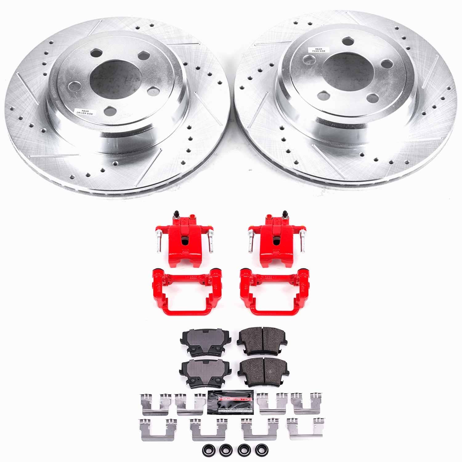 Power Stop - KC1720 - Rear - Disc Brake Pad/Caliper and Rotor Kit