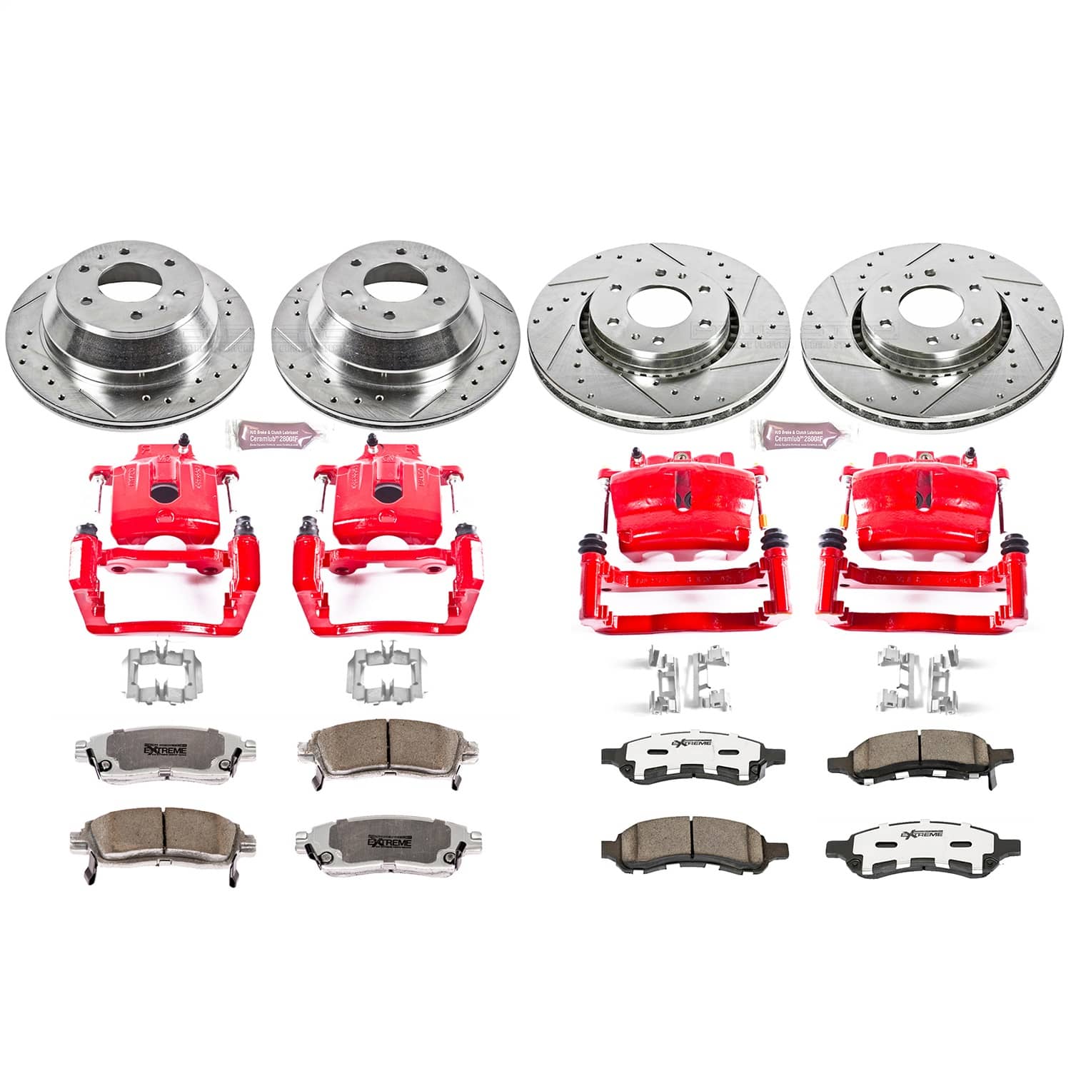 Power Stop - KC2060-26 - Front and Rear - Disc Brake Pad/Caliper and Rotor Kit