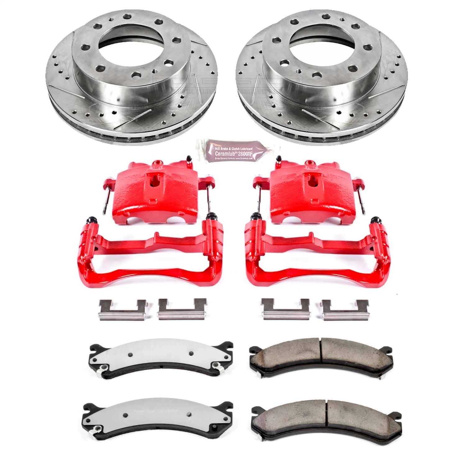 Power Stop - KC2071-36 - Front - Disc Brake Pad/Caliper and Rotor Kit