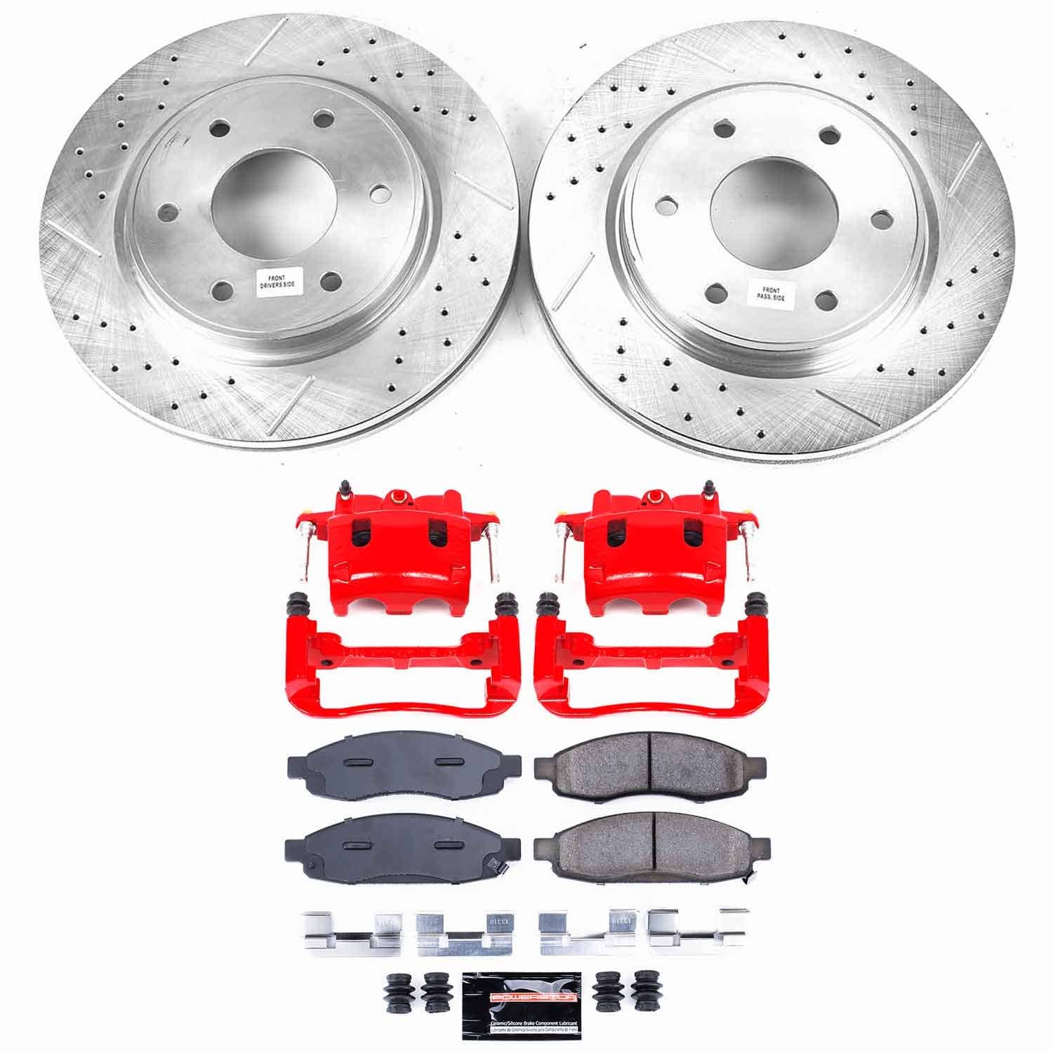 Power Stop - KC211 - Front - Disc Brake Pad/Caliper and Rotor Kit