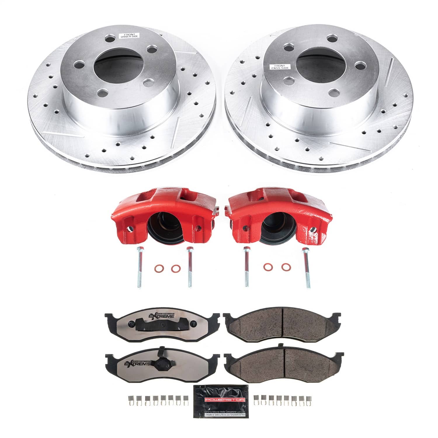 Power Stop - KC2119-36 - Front - Disc Brake Pad/Caliper and Rotor Kit