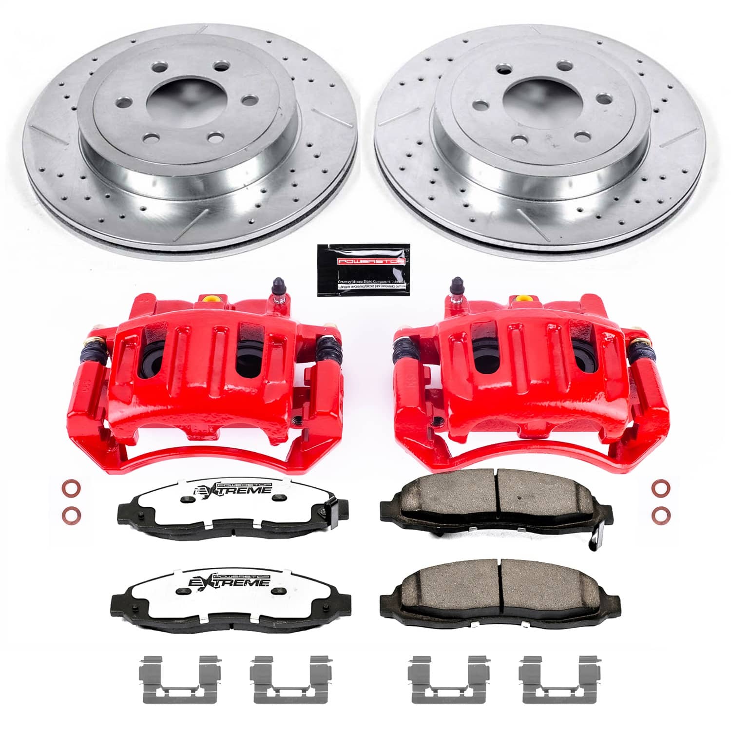 Power Stop - KC2187-36 - Front - Disc Brake Pad/Caliper and Rotor Kit