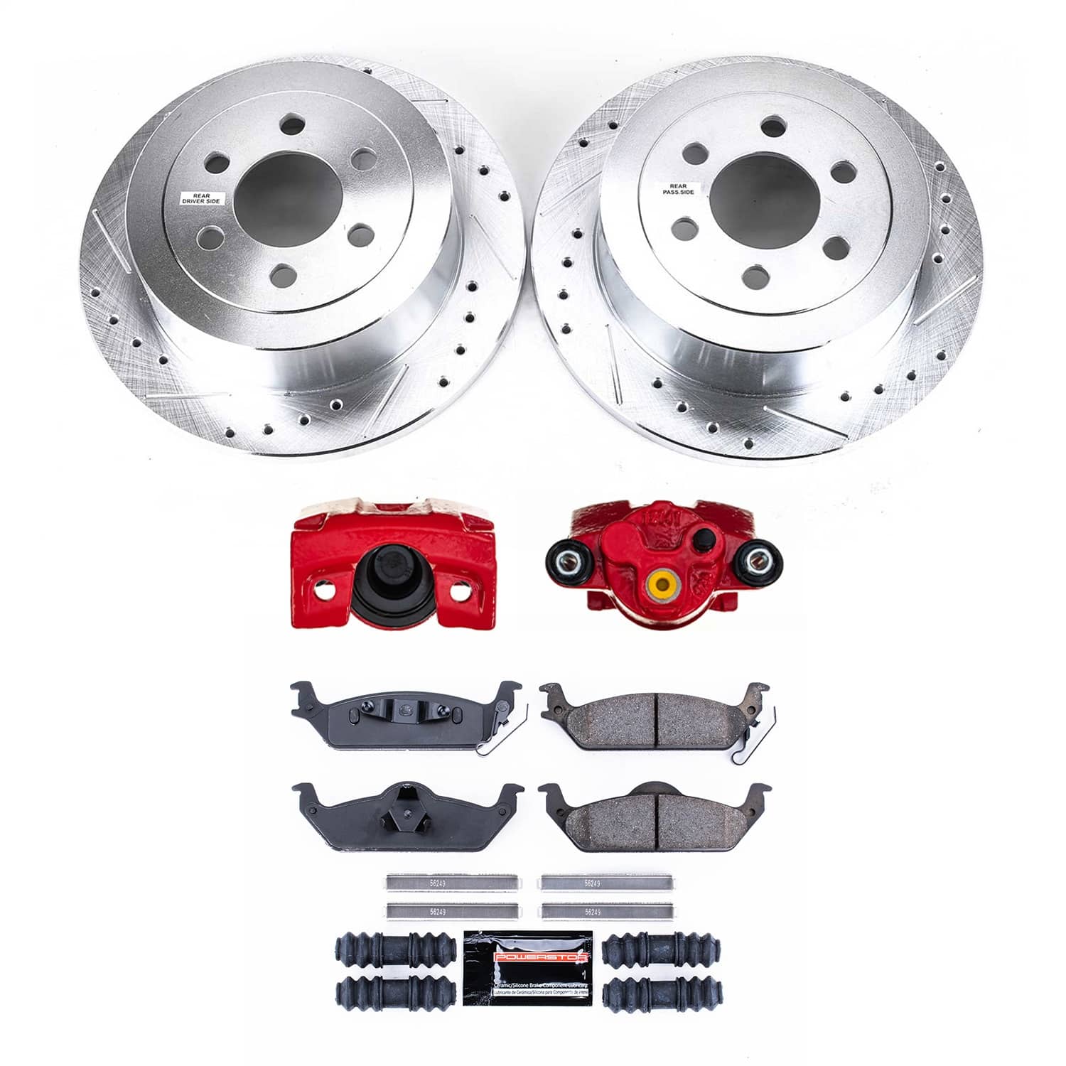 Power Stop - KC2192 - Rear - Disc Brake Pad/Caliper and Rotor Kit