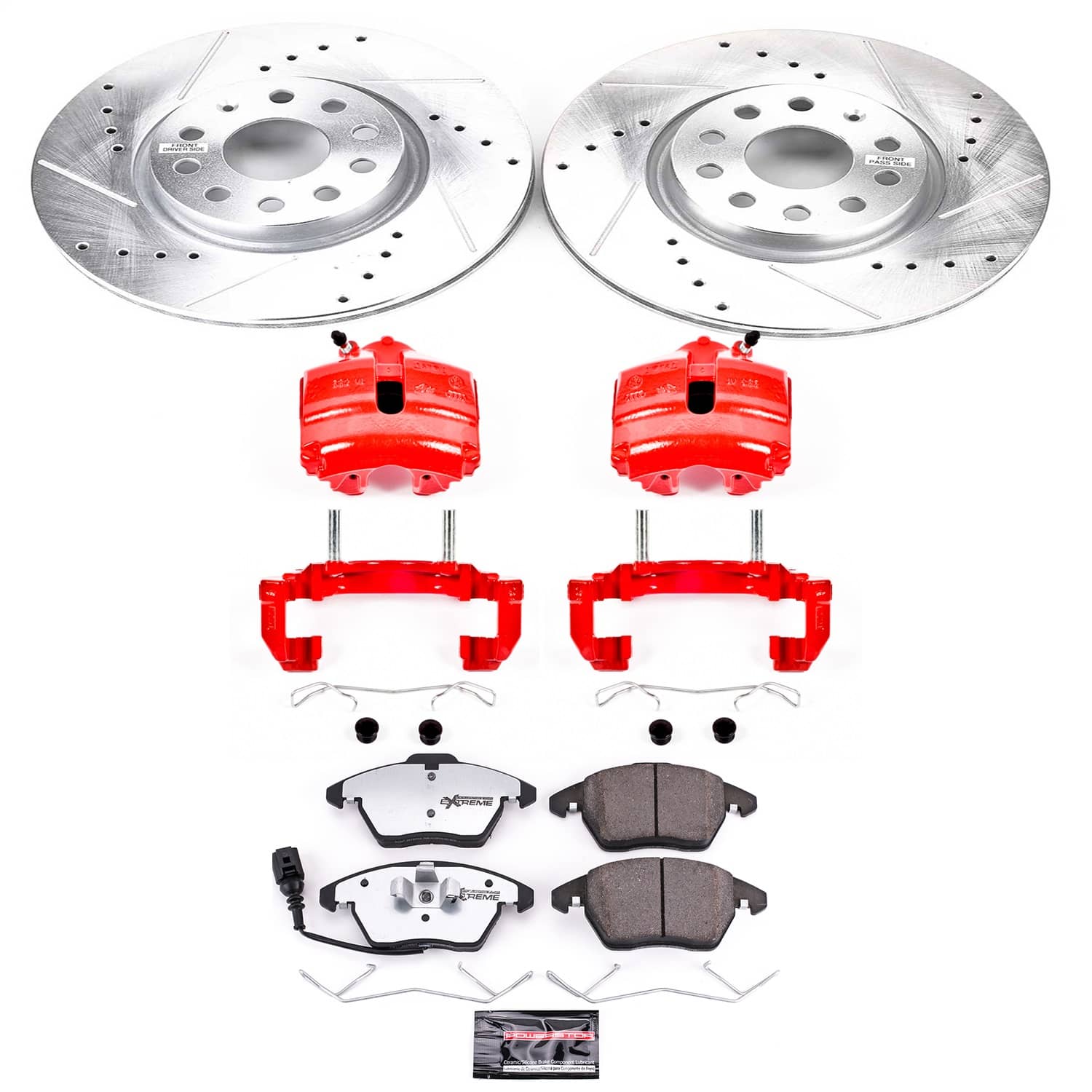 Power Stop - KC2259A-26 - Front - Disc Brake Pad/Caliper and Rotor Kit