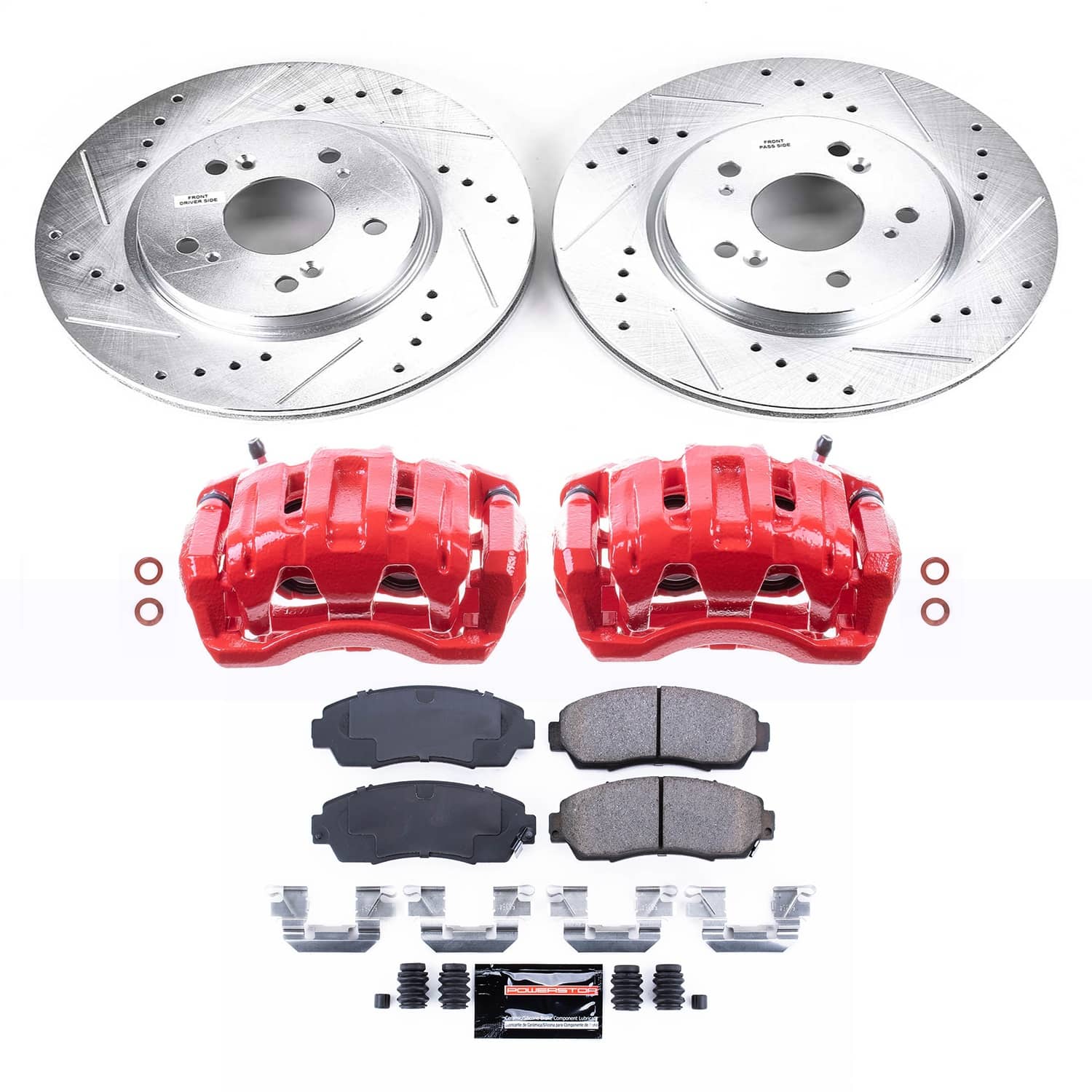 Power Stop - KC228 - Front - Disc Brake Pad/Caliper and Rotor Kit