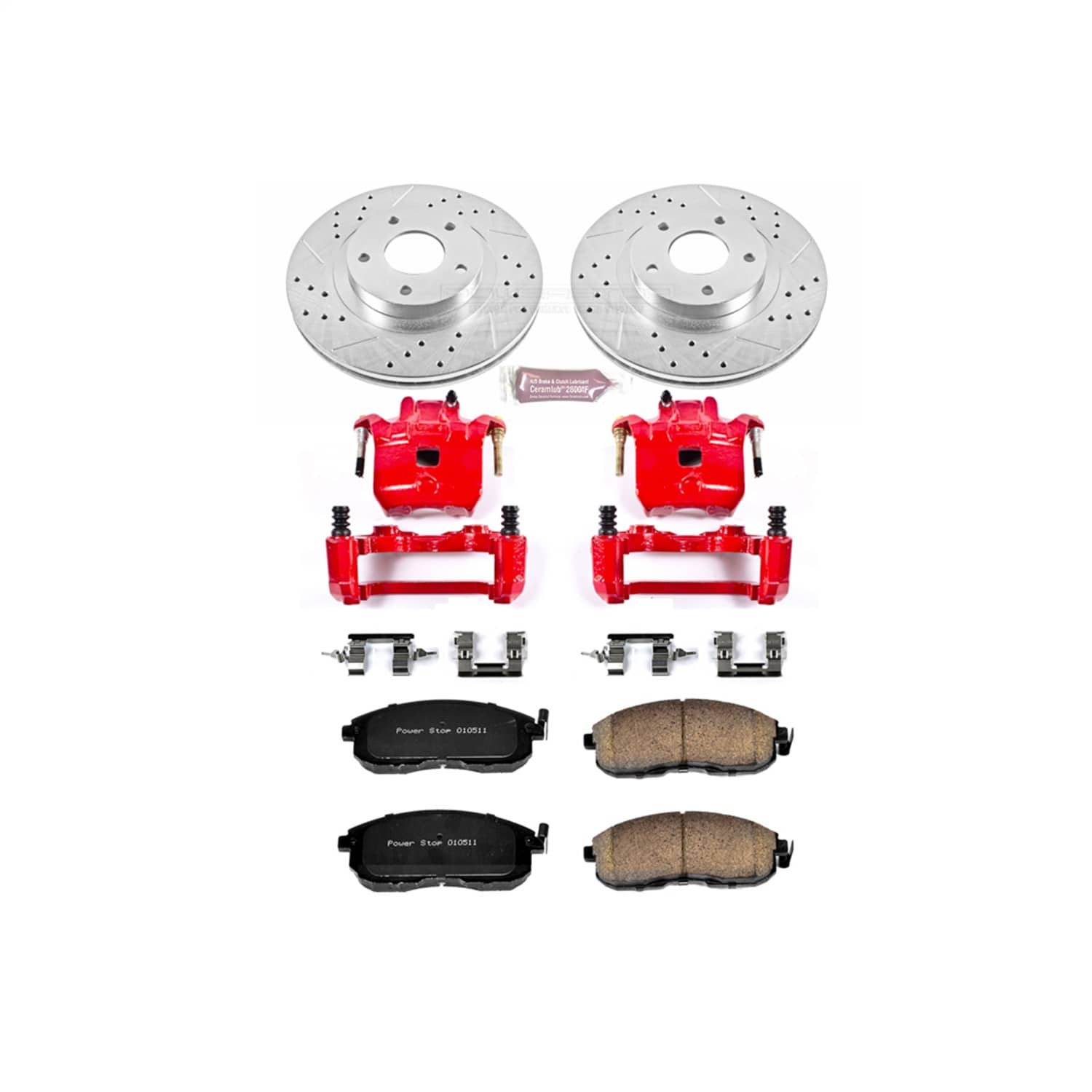 Power Stop - KC2282 - Front - Disc Brake Pad/Caliper and Rotor Kit