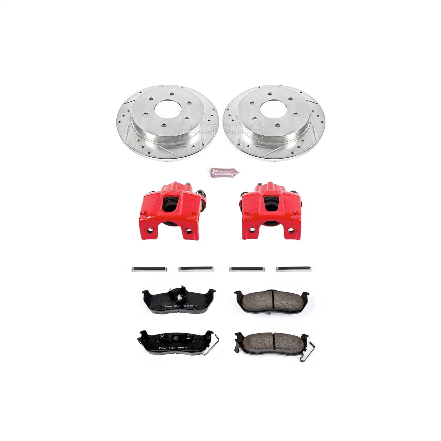 Power Stop - KC2445 - Rear - Disc Brake Pad/Caliper and Rotor Kit