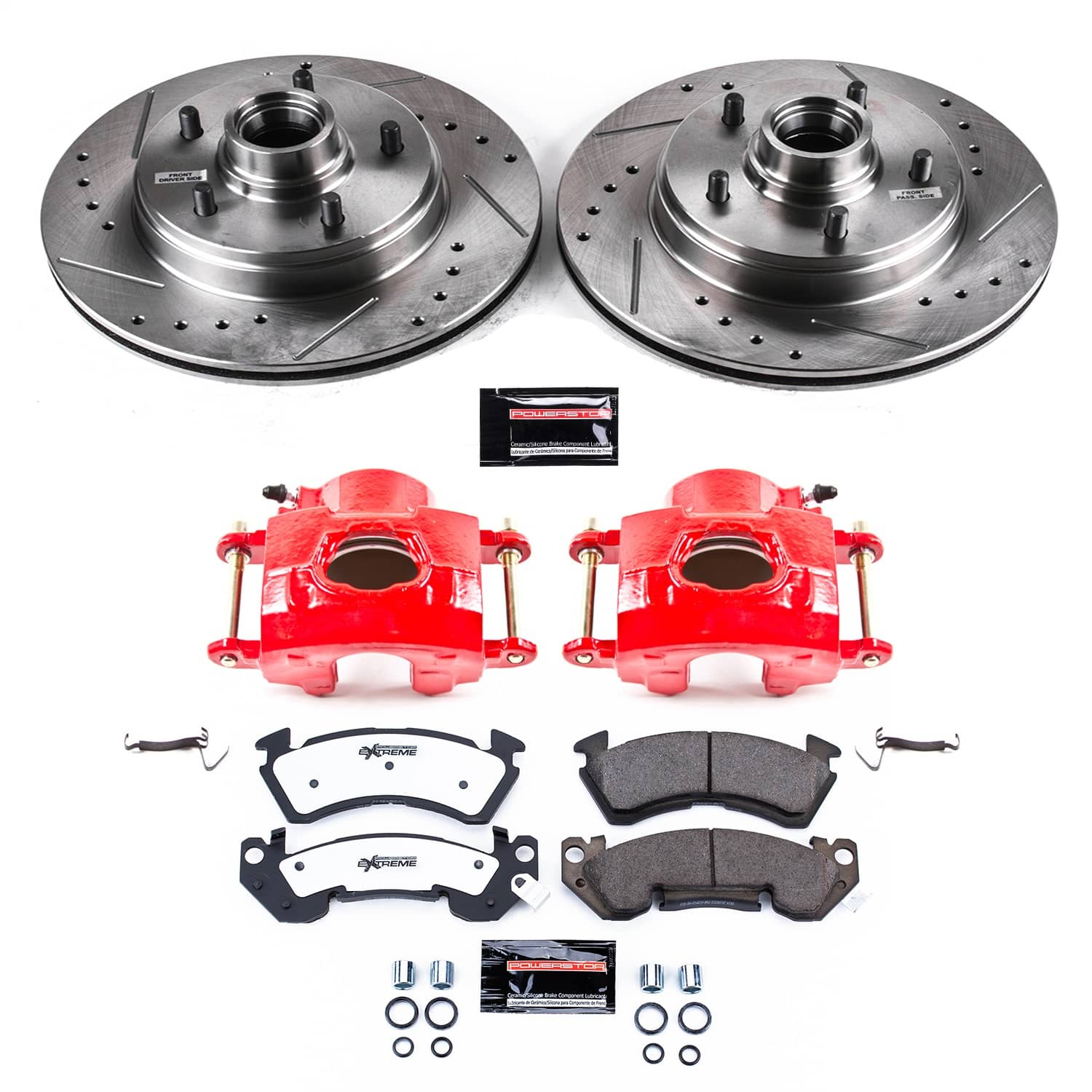 Power Stop - KC2937-26 - Front - Disc Brake Pad/Caliper and Rotor Kit