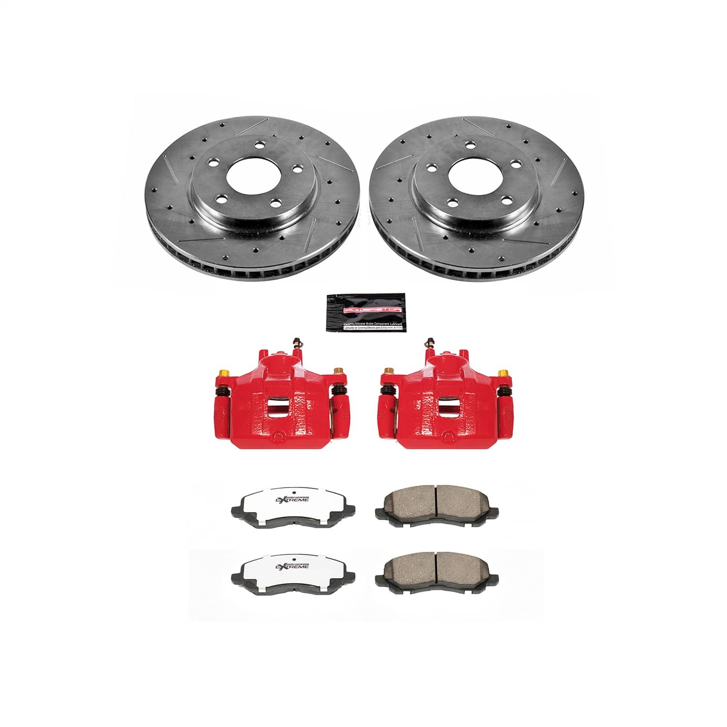 Power Stop - KC2992A-26 - Front - Disc Brake Pad/Caliper and Rotor Kit