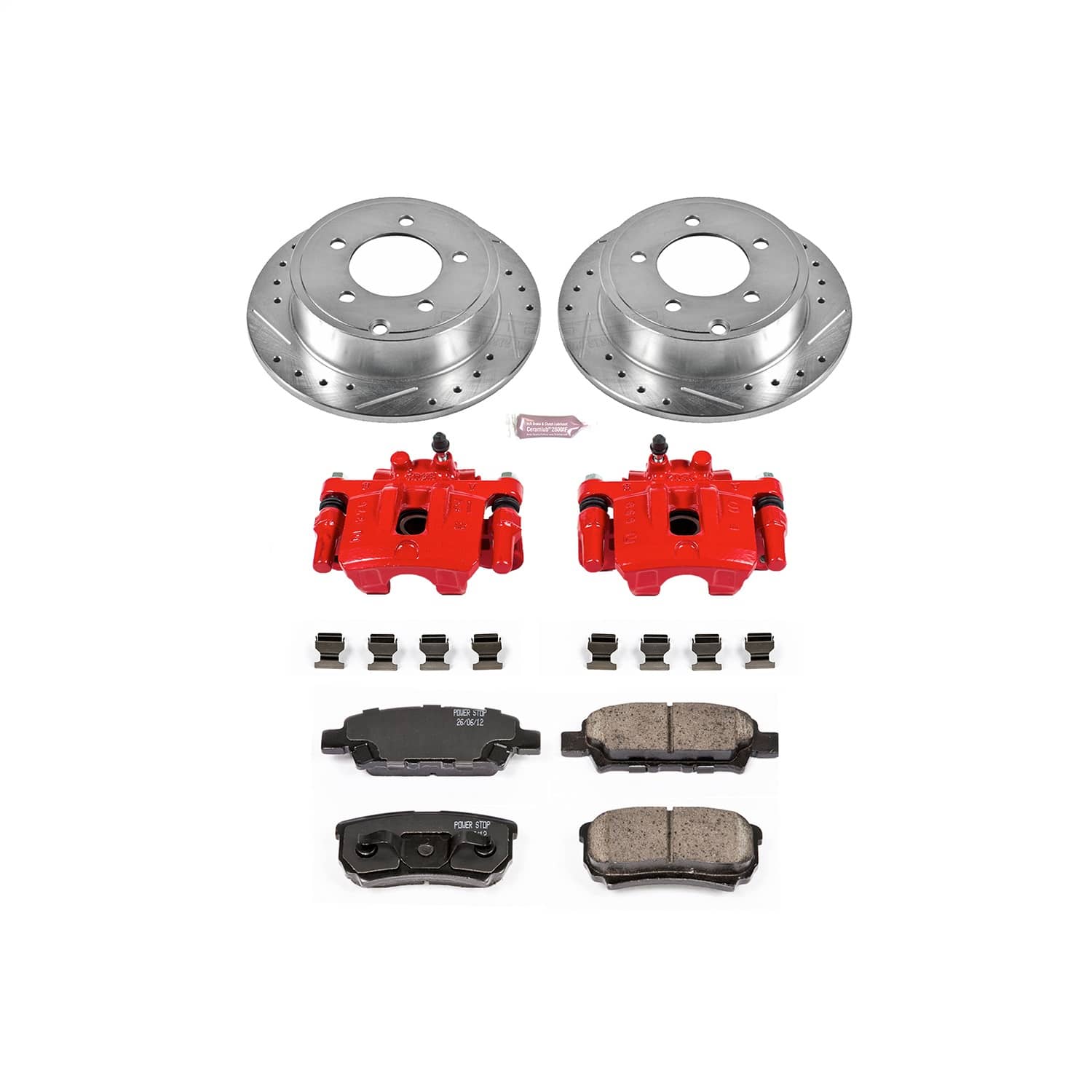 Power Stop - KC3033 - Rear - Disc Brake Pad/Caliper and Rotor Kit