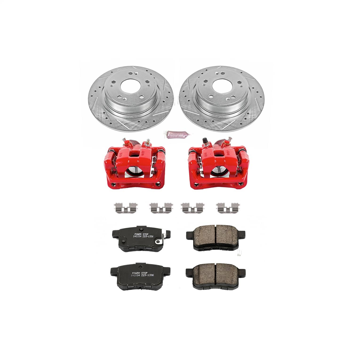 Power Stop - KC3127 - Rear - Disc Brake Pad/Caliper and Rotor Kit