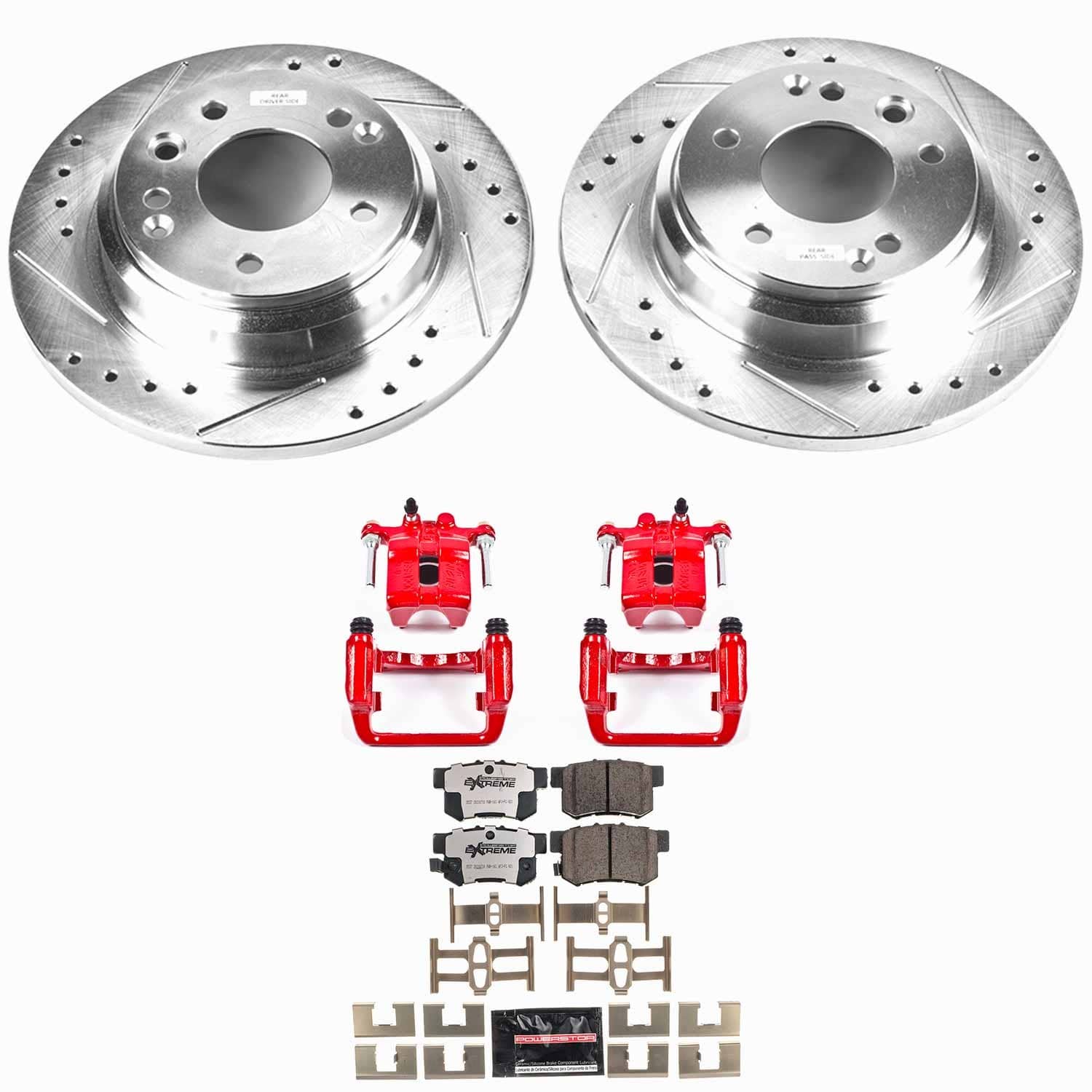 Power Stop - KC3154-26 - Rear - Disc Brake Pad/Caliper and Rotor Kit