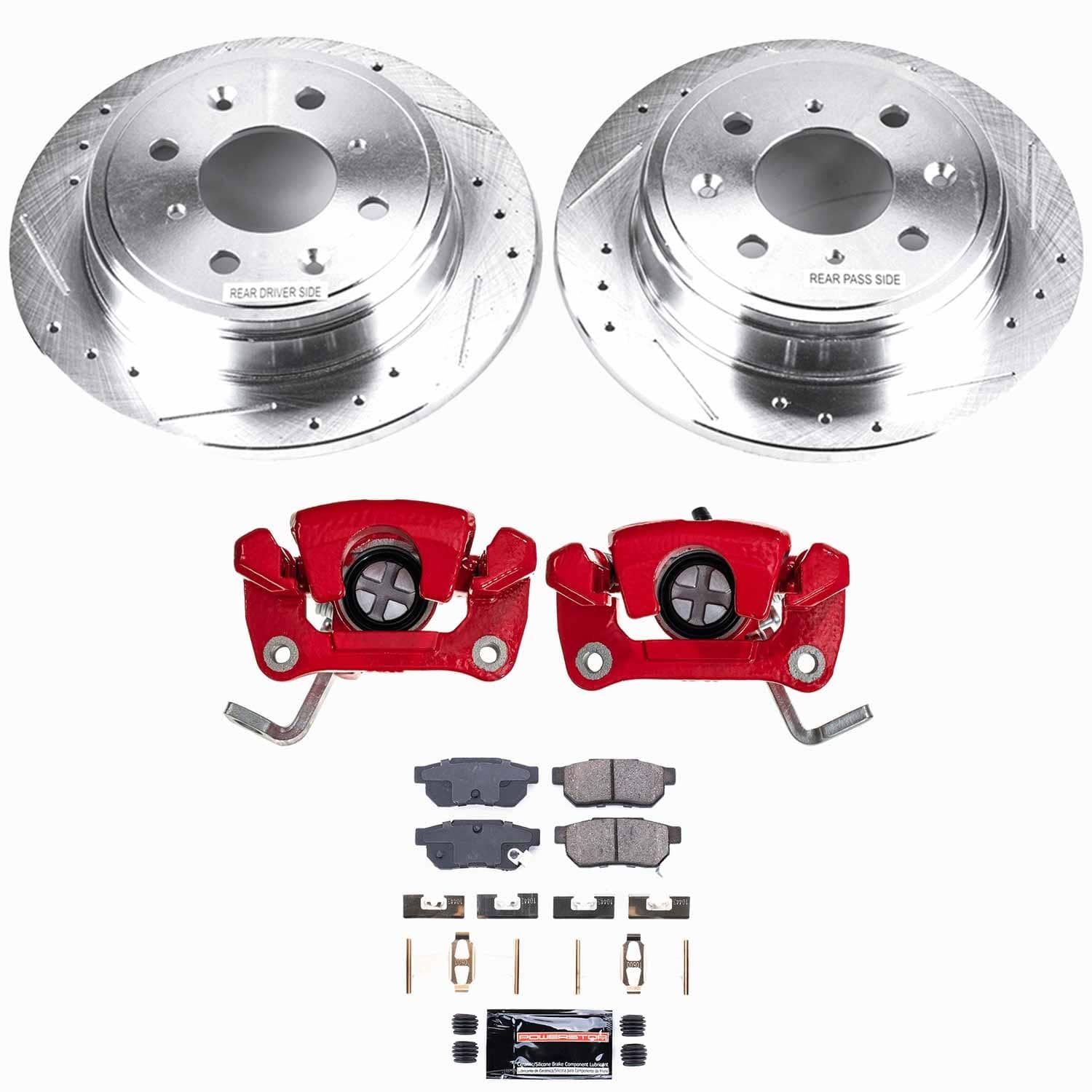 Power Stop - KC408 - Rear - Disc Brake Pad/Caliper and Rotor Kit