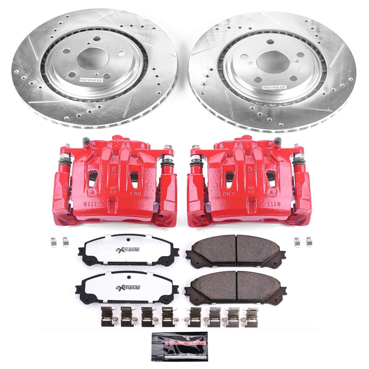 Power Stop - KC4713A-36 - Front - Disc Brake Pad/Caliper and Rotor Kit