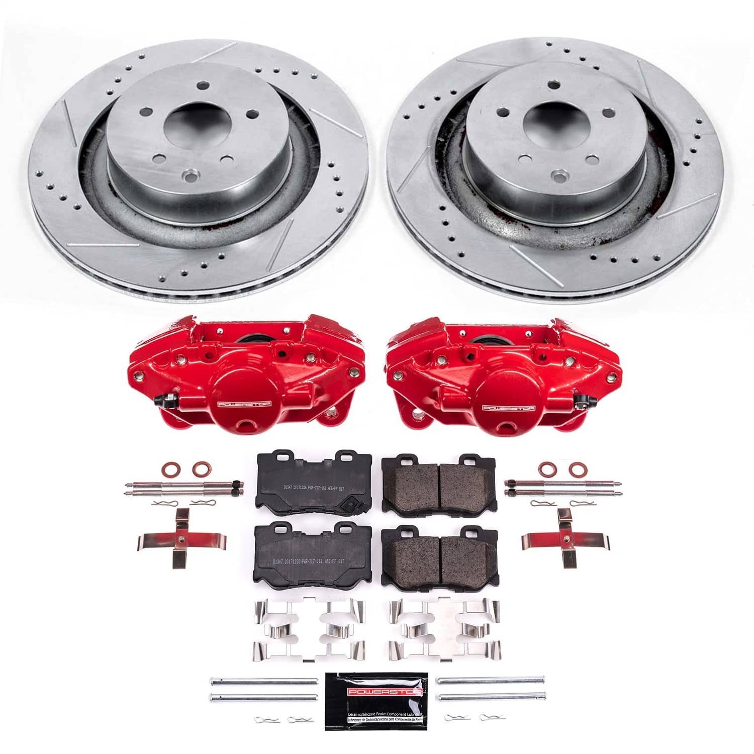 Power Stop - KC4732A - Rear - Disc Brake Pad/Caliper and Rotor Kit