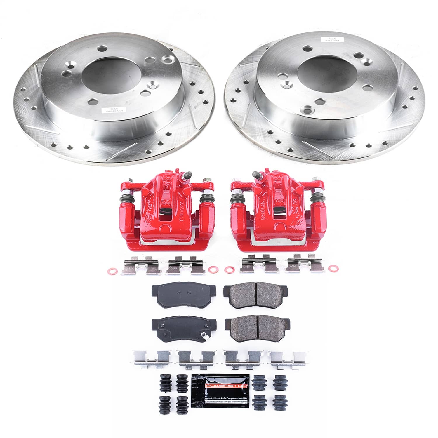 Power Stop - KC5214 - Rear - Disc Brake Pad/Caliper and Rotor Kit