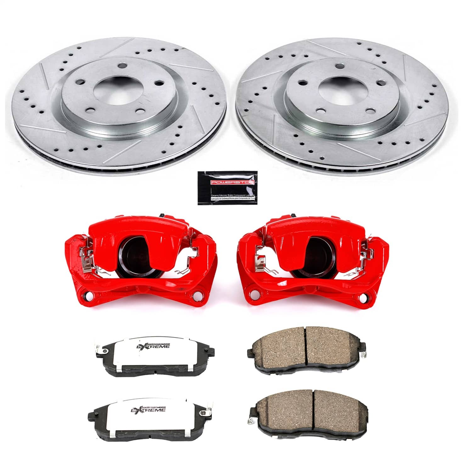 Power Stop - KC5217A-26 - Front - Disc Brake Pad/Caliper and Rotor Kit