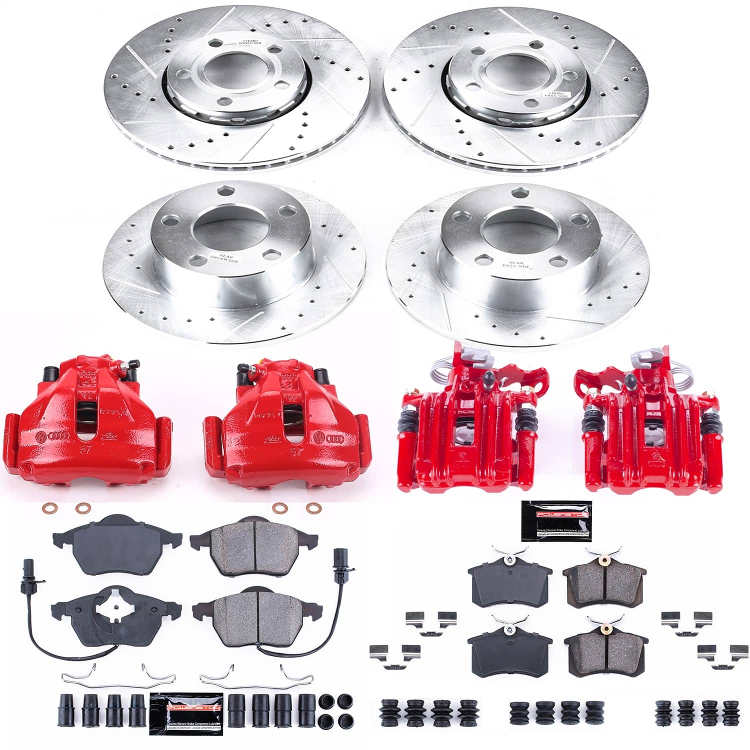Power Stop - KC529 - Front and Rear - Disc Brake Pad/Caliper and Rotor Kit
