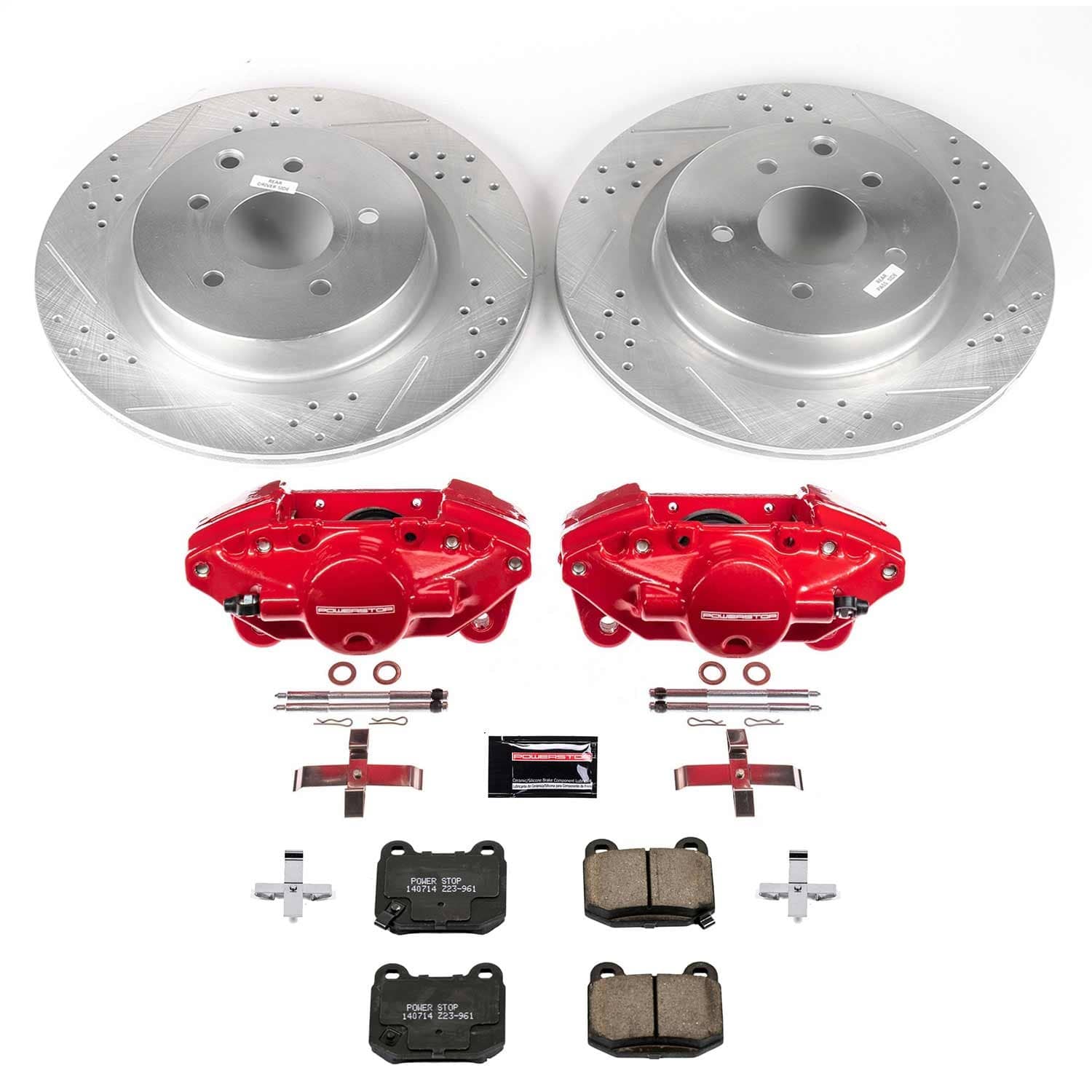 Power Stop - KC5303 - Rear - Disc Brake Pad/Caliper and Rotor Kit
