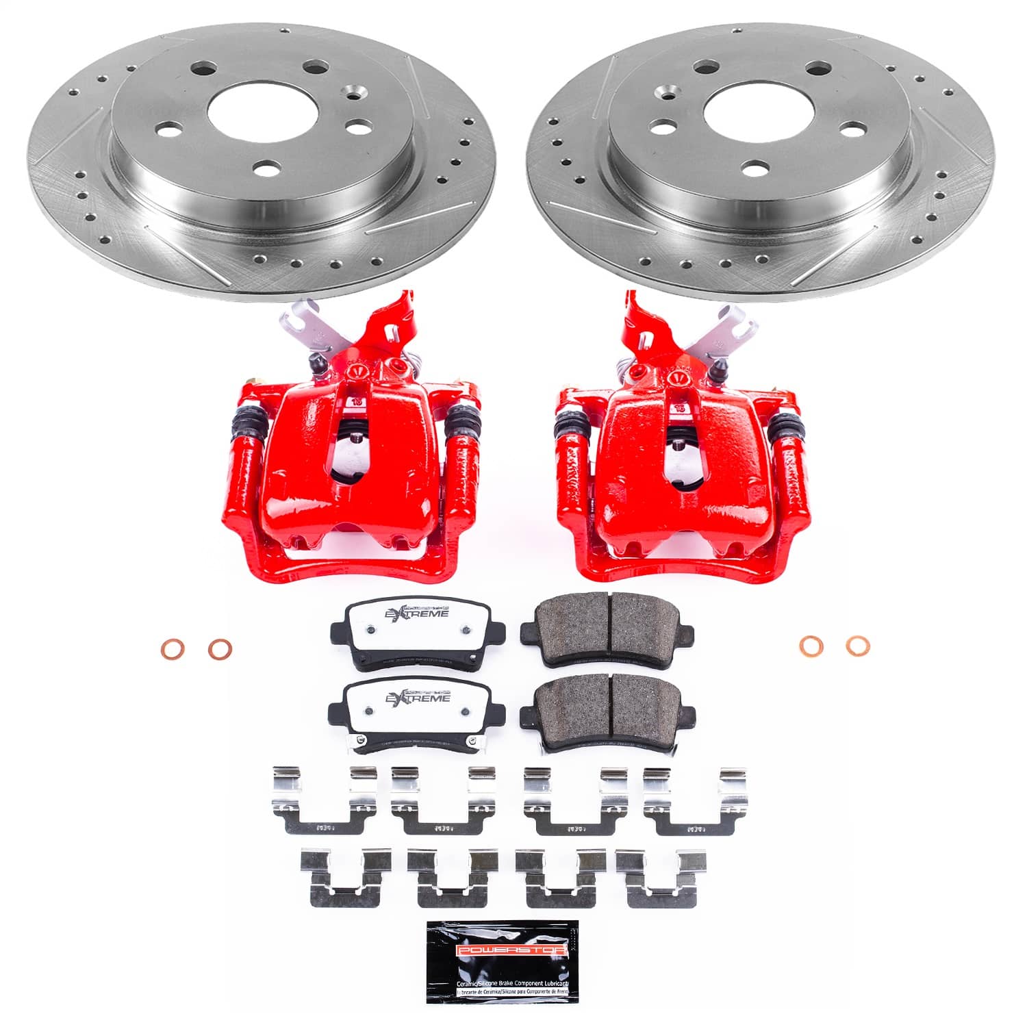 Power Stop - KC5531-26 - Rear - Disc Brake Pad/Caliper and Rotor Kit