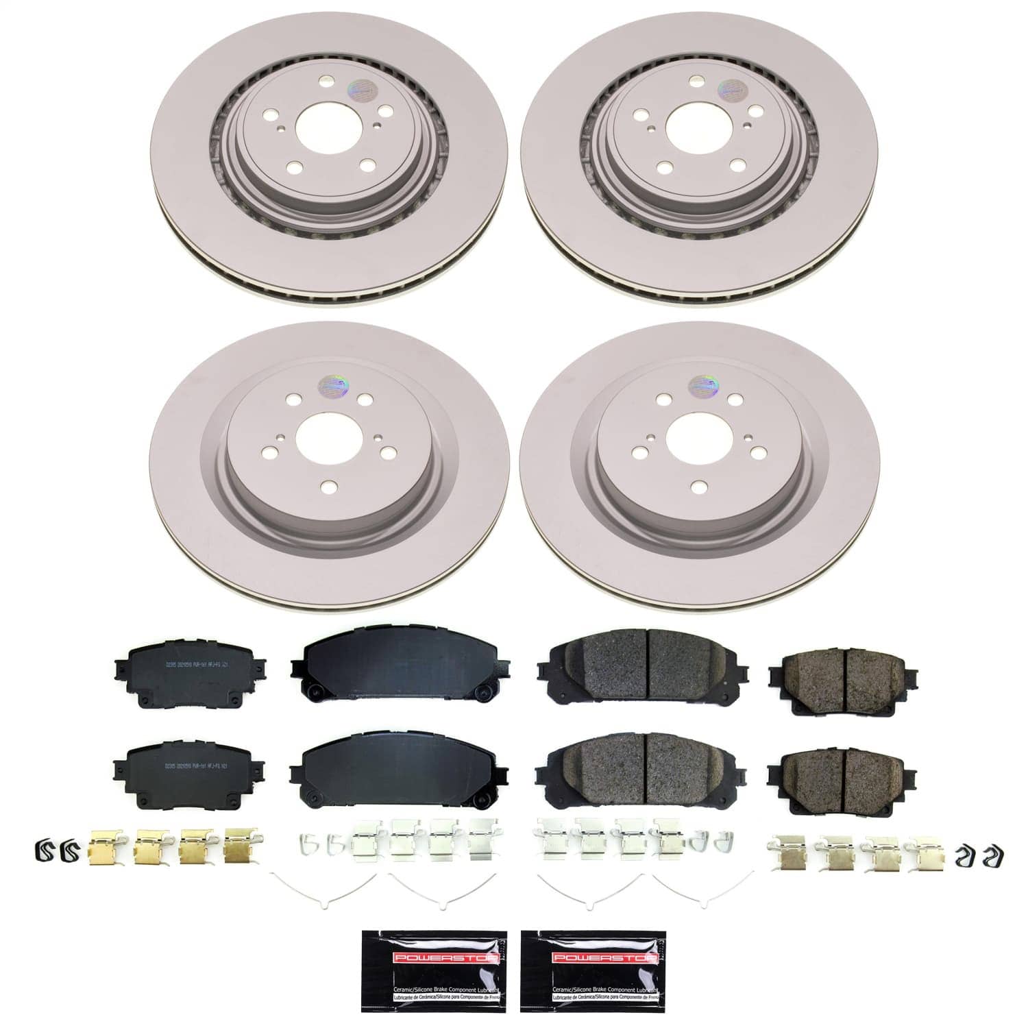 Power Stop - KC5667A - Rear - Disc Brake Pad/Caliper and Rotor Kit
