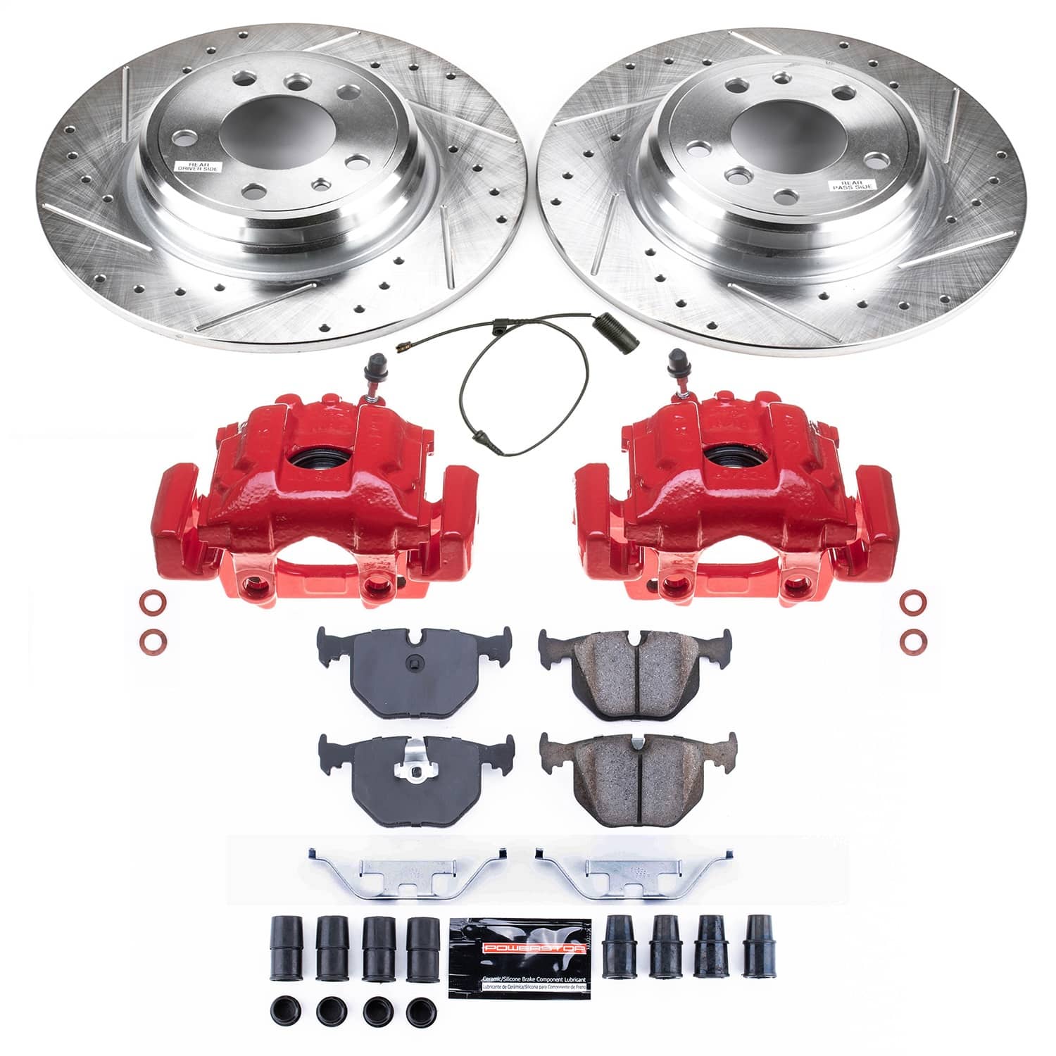 Power Stop - KC5711 - Rear - Disc Brake Pad/Caliper and Rotor Kit