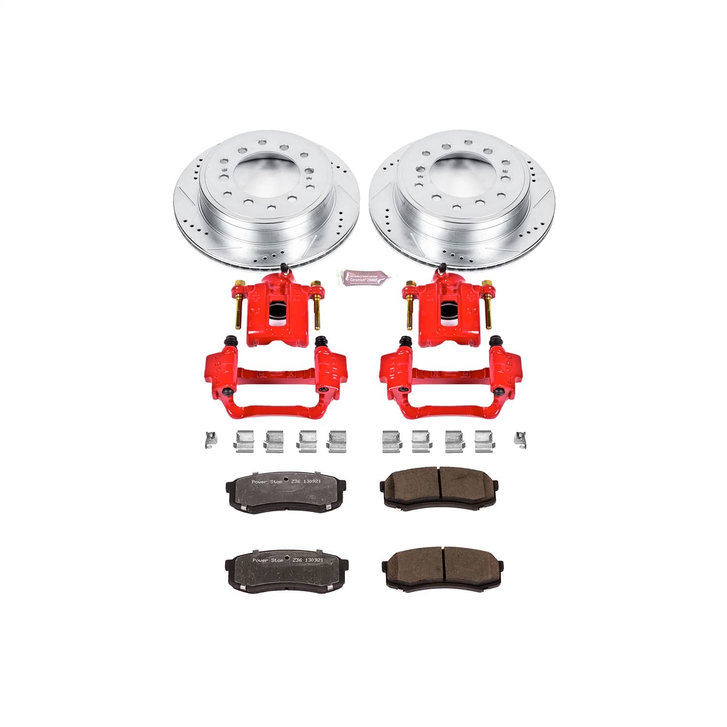 Power Stop - KC5875-36 - Rear - Disc Brake Pad/Caliper and Rotor Kit
