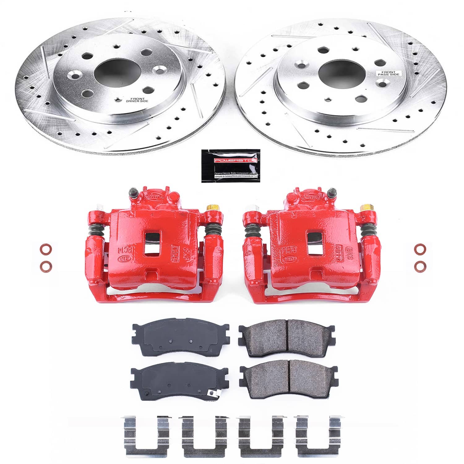 Power Stop - KC5902 - Front - Disc Brake Pad/Caliper and Rotor Kit