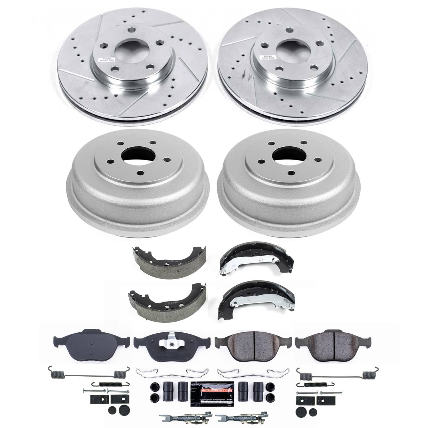 Power Stop - KC5928-26 - Front - Disc Brake Pad/Caliper and Rotor Kit
