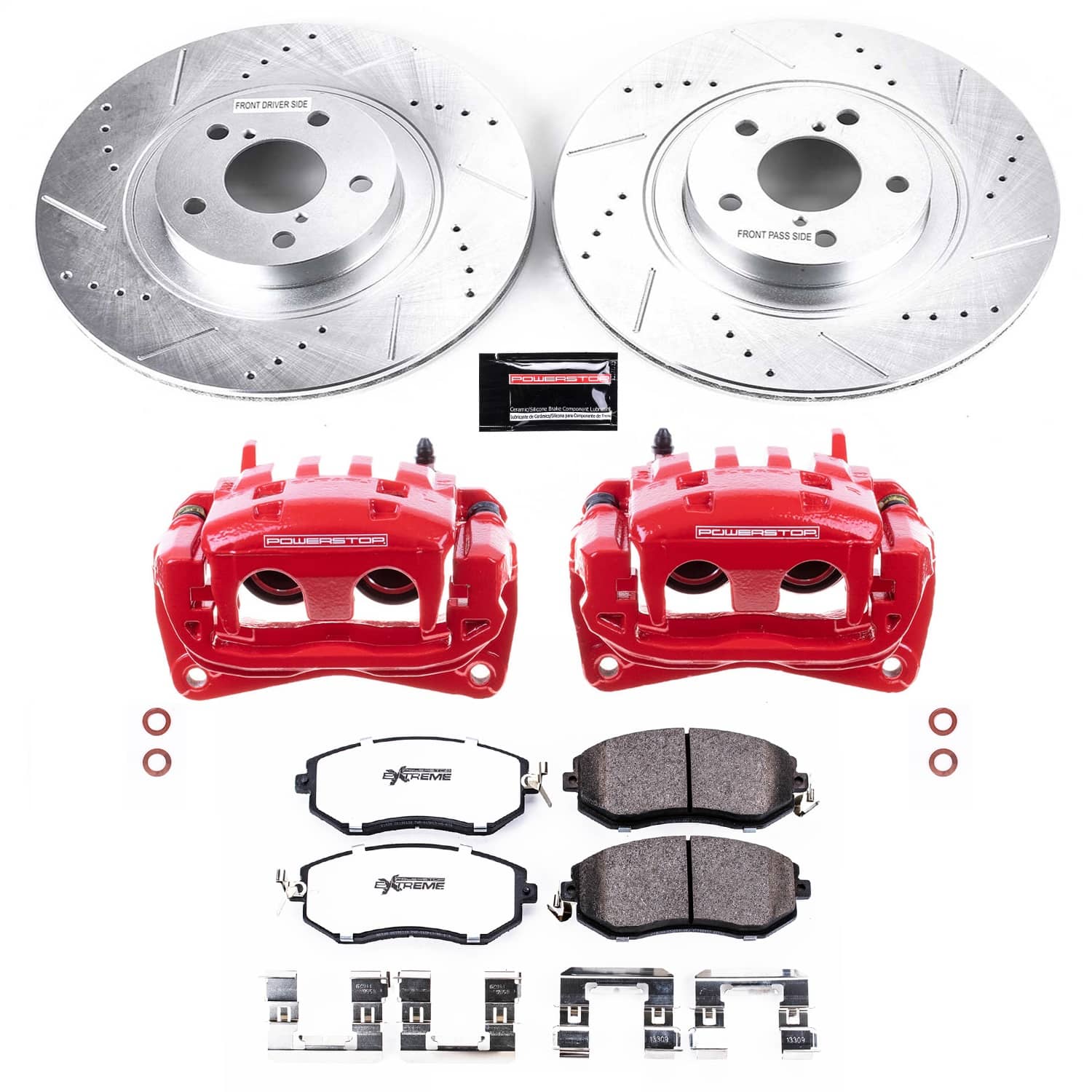 Power Stop - KC6082A-26 - Front - Disc Brake Pad/Caliper and Rotor Kit