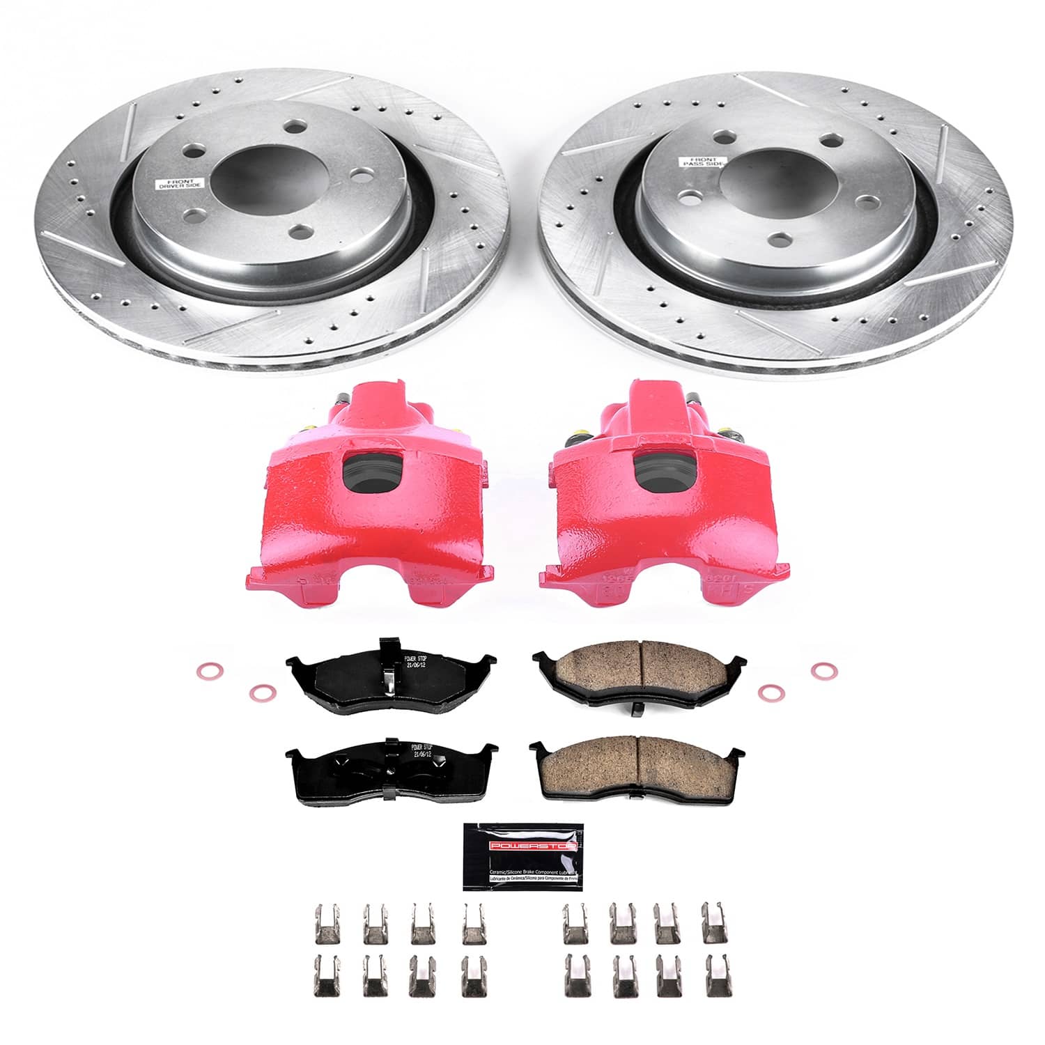 Power Stop - KC6179 - Front - Disc Brake Pad/Caliper and Rotor Kit